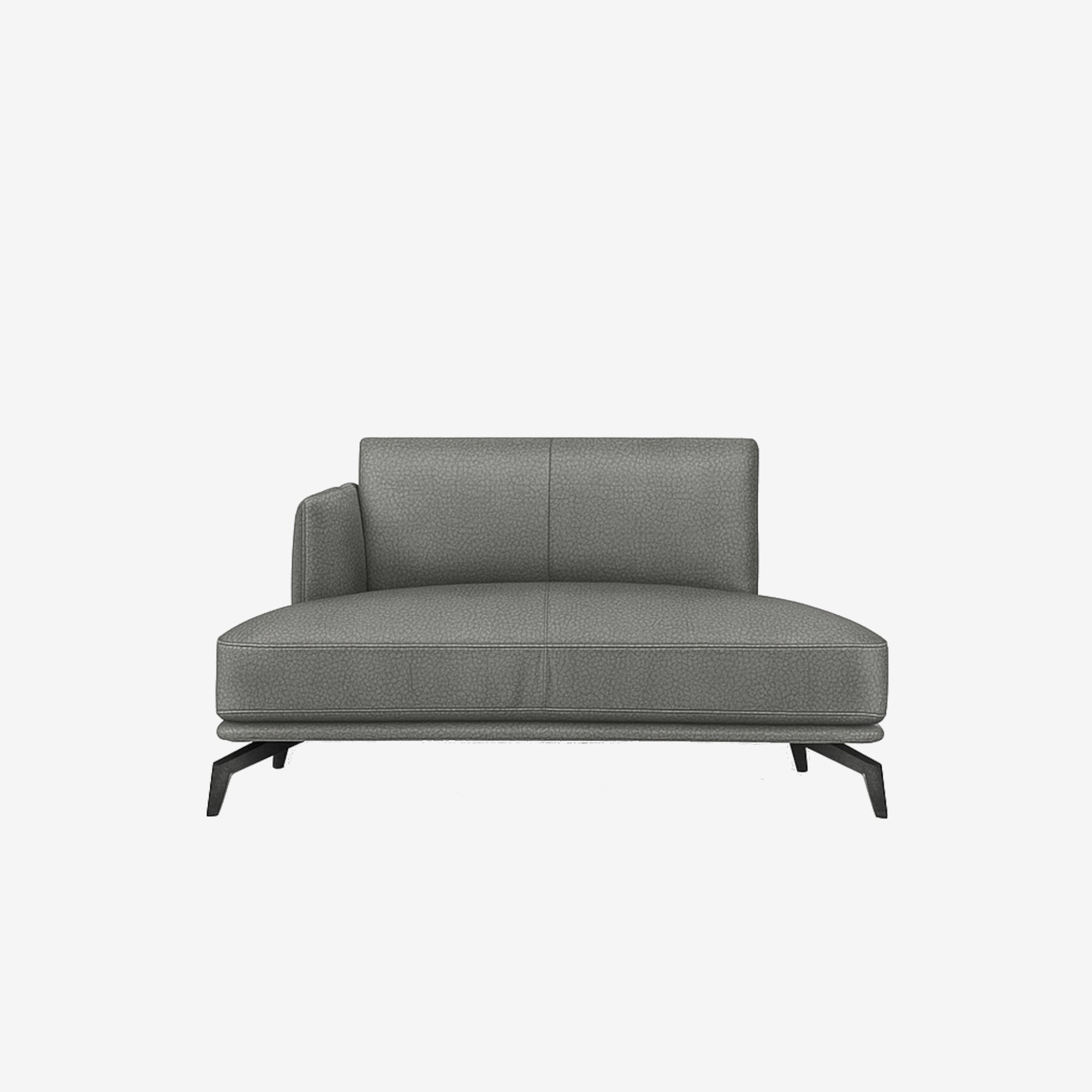 Portage Lounge Leather Sofa Right - Brianne Grey