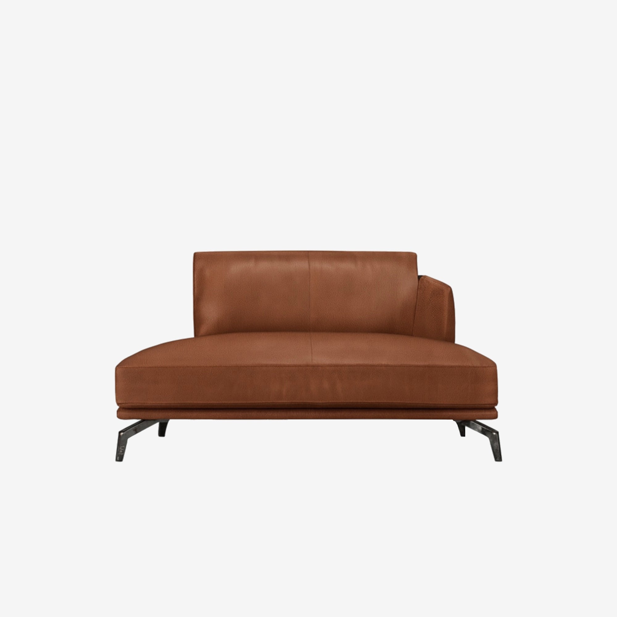 Portage Lounge Leather Sofa Left - Satine Natural Brown