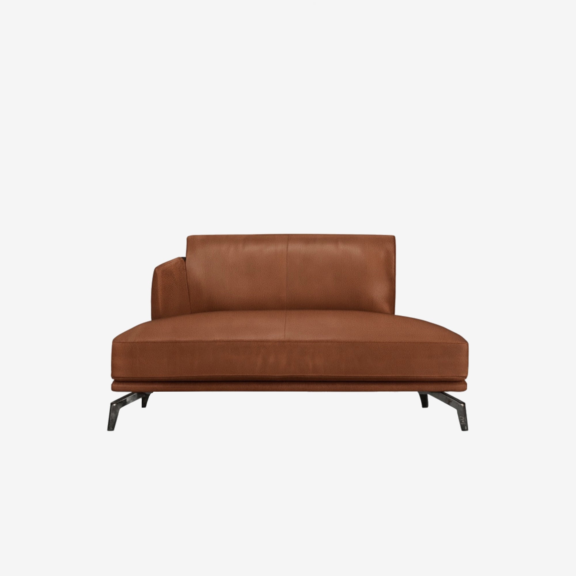 Portage Lounge Leather Sofa Right - Satine Natural Brown