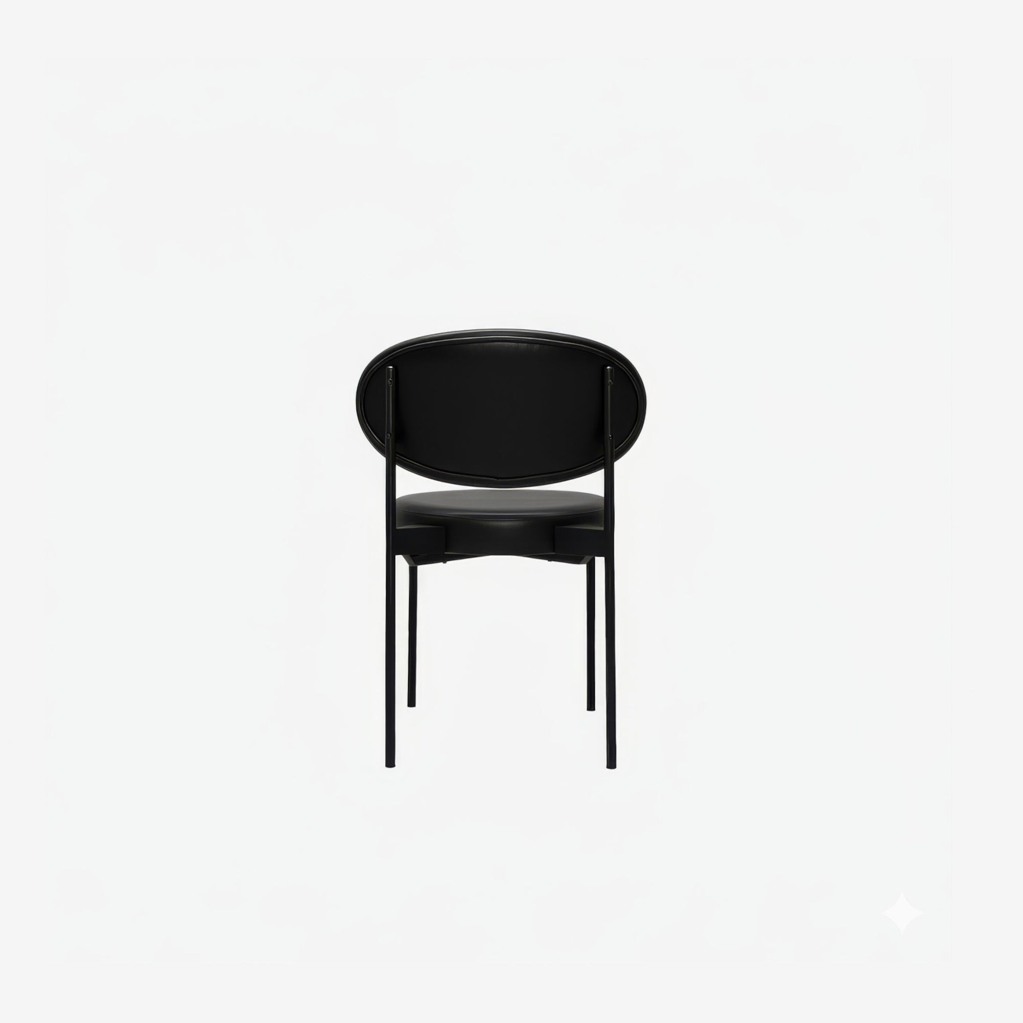Sol Dining Chair - Leather - Black - Back