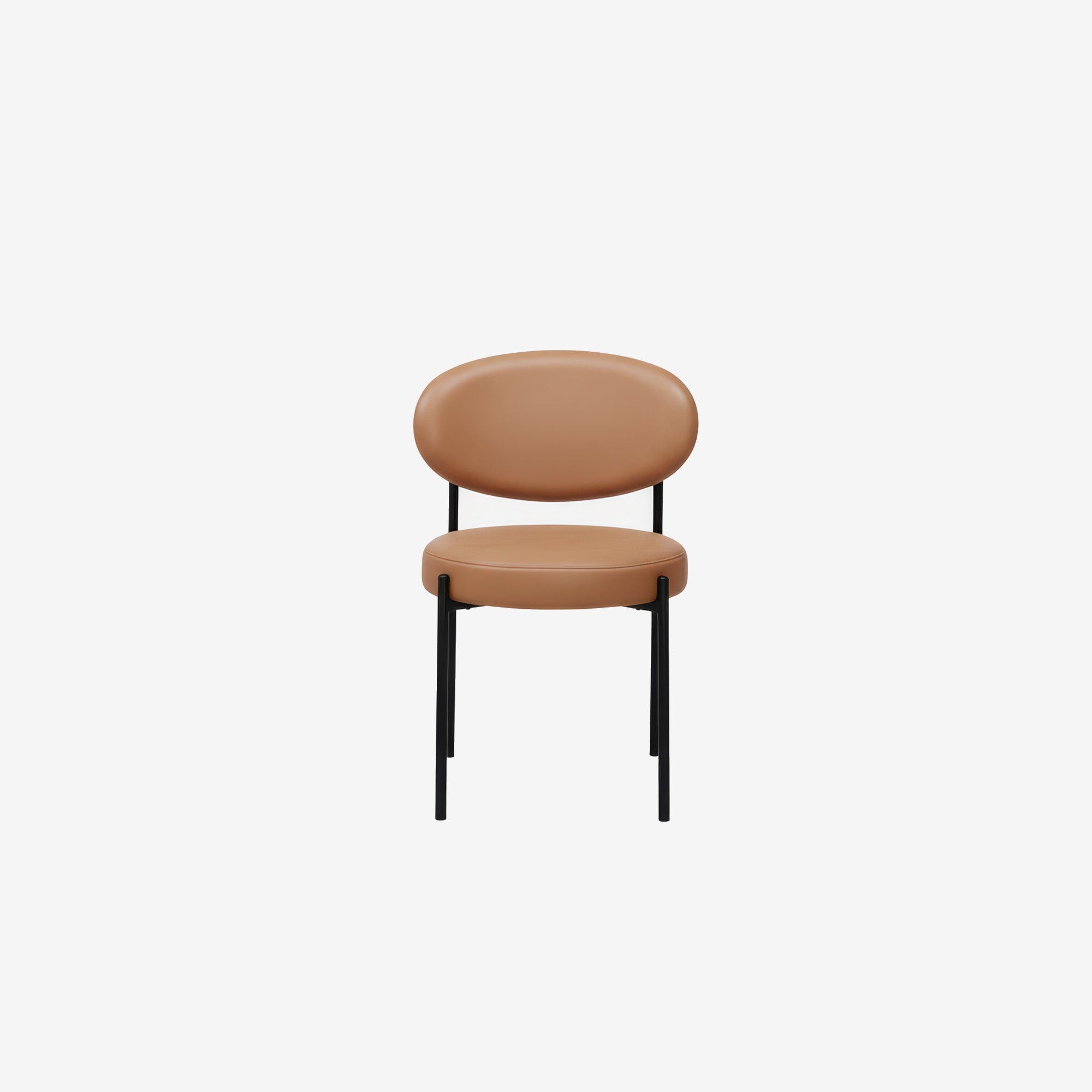 Sol Dining Chair - Leather - Cognac - Front