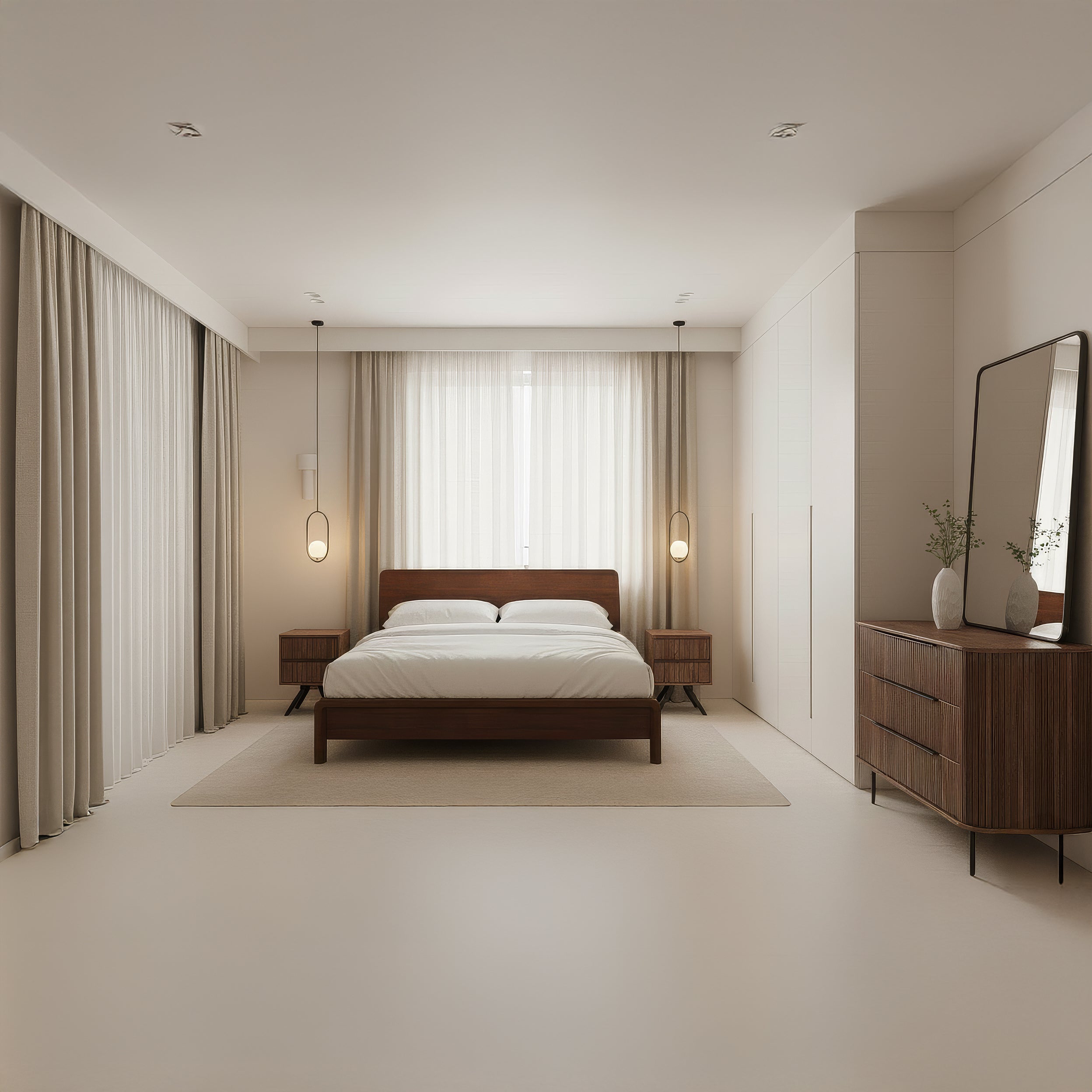 Sonno Bed - Mocha Walnut Lifestyle Photo