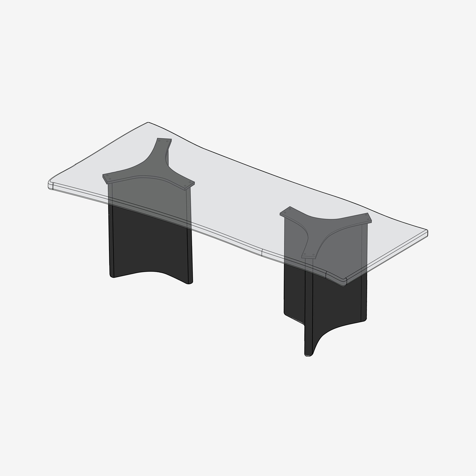 Tivo Dining Table Legs - Black Photo