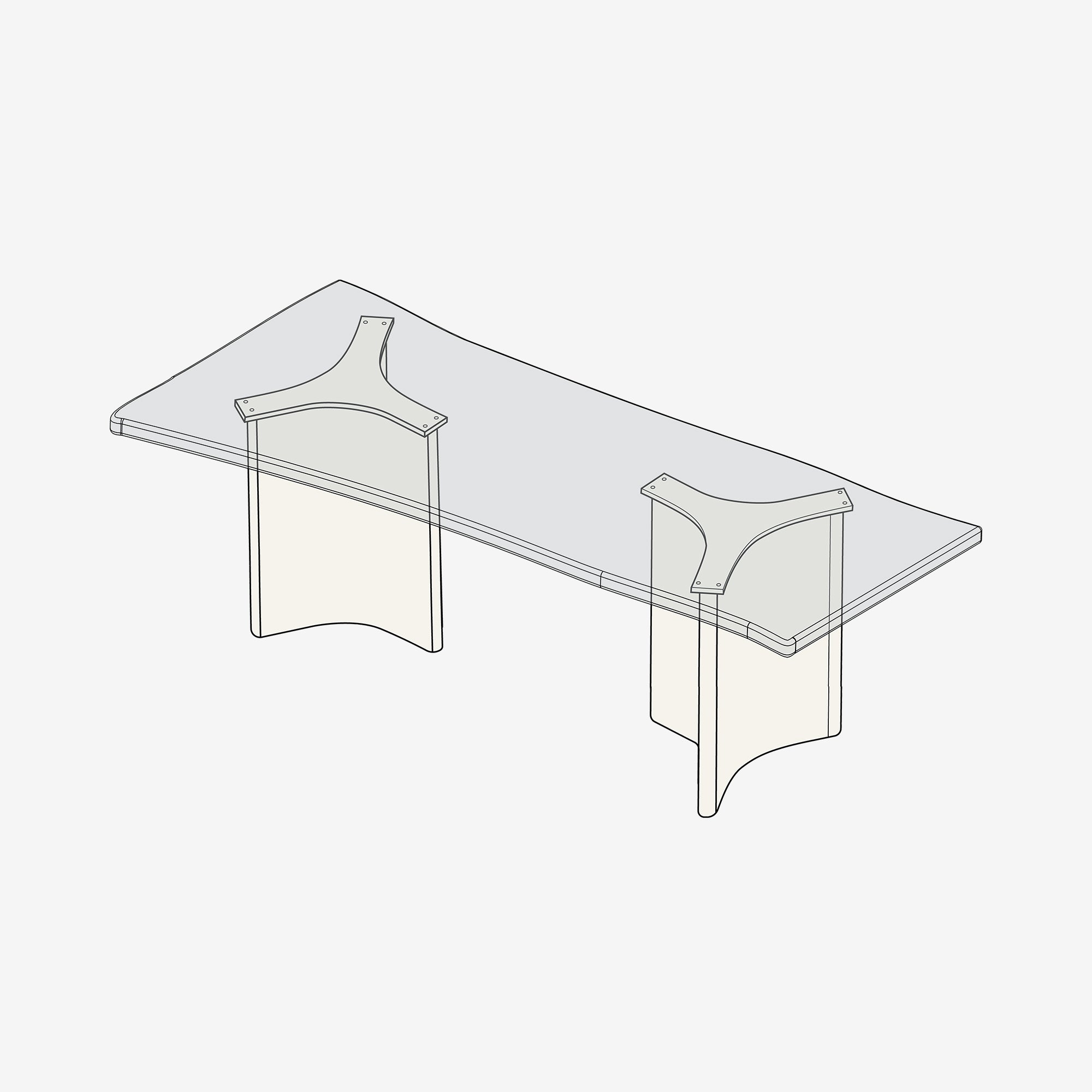 Tivo Dining Table Legs - Off-White Photo