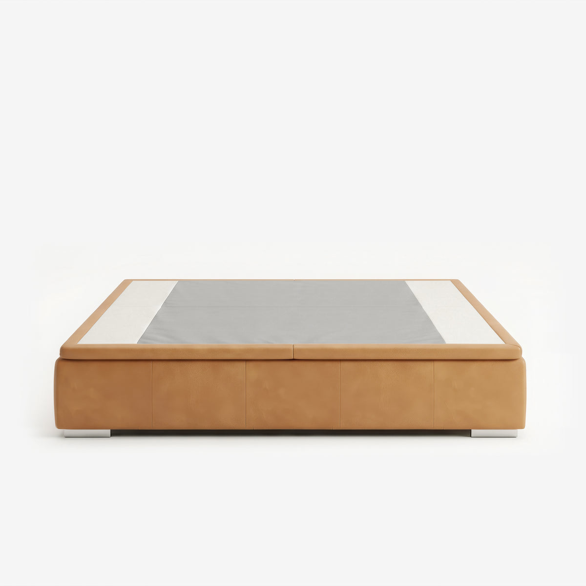 Tokyo king bed frame in chester tan leather