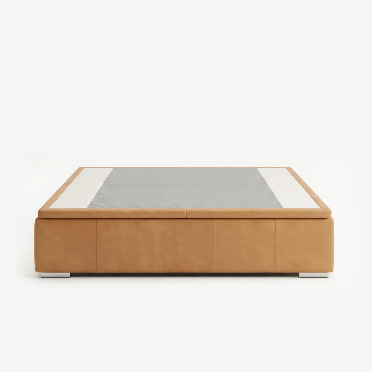 Tokyo king high lift up storage bed frame in chester tan leather