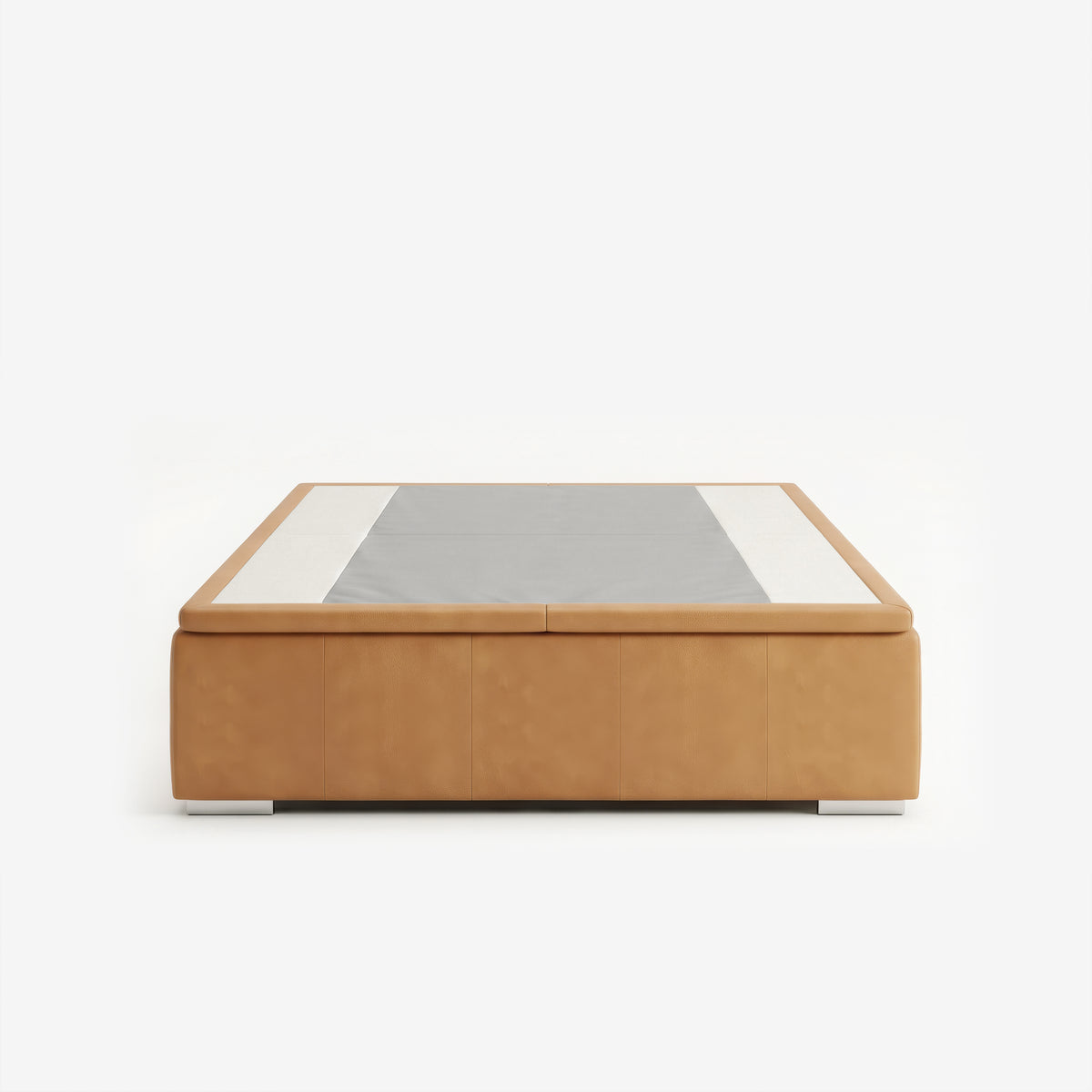 Tokyo queen high lift up storage bed frame in chester tan leather