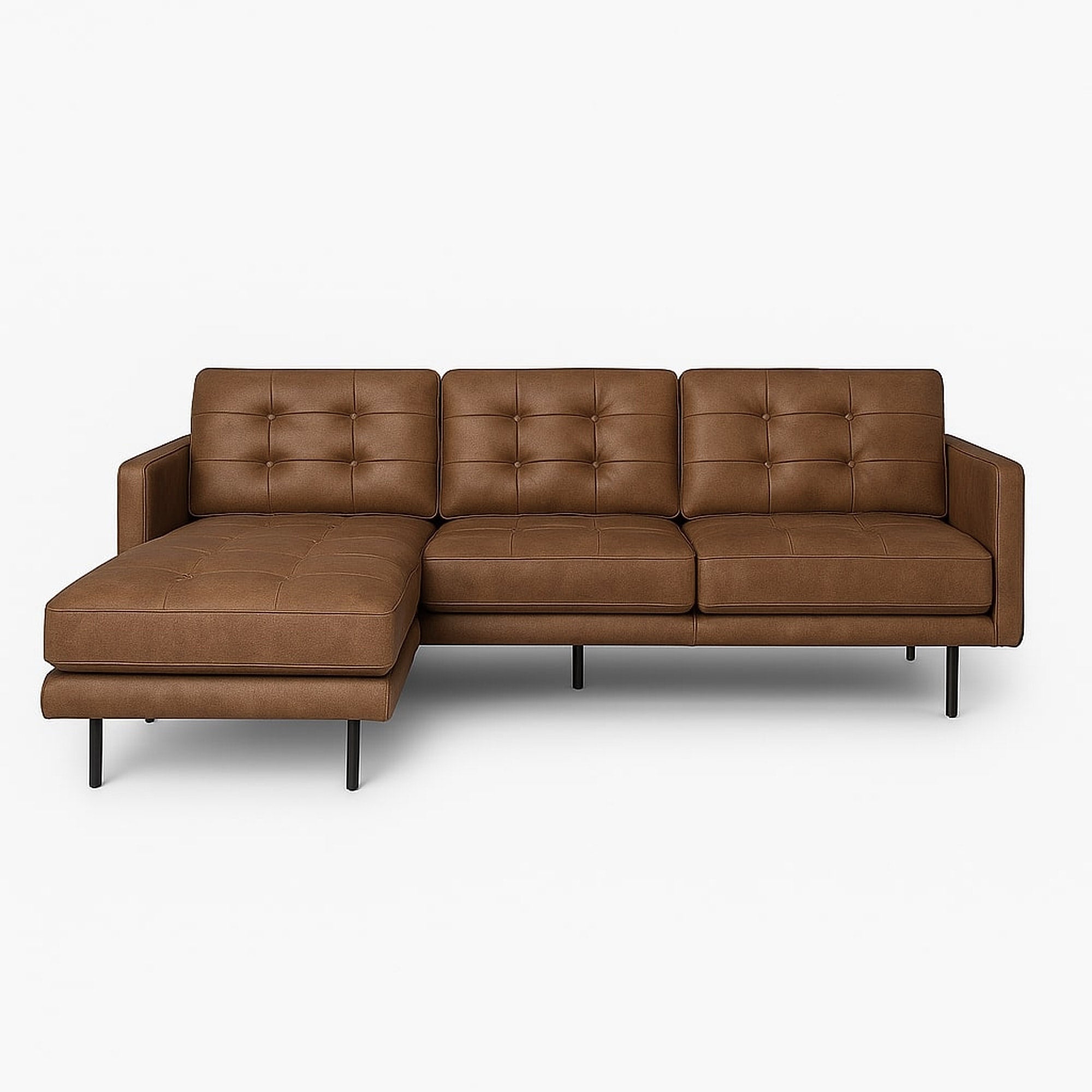 Arya Reversible L-Shaped Leather Sofa Left - Chester Cocoa