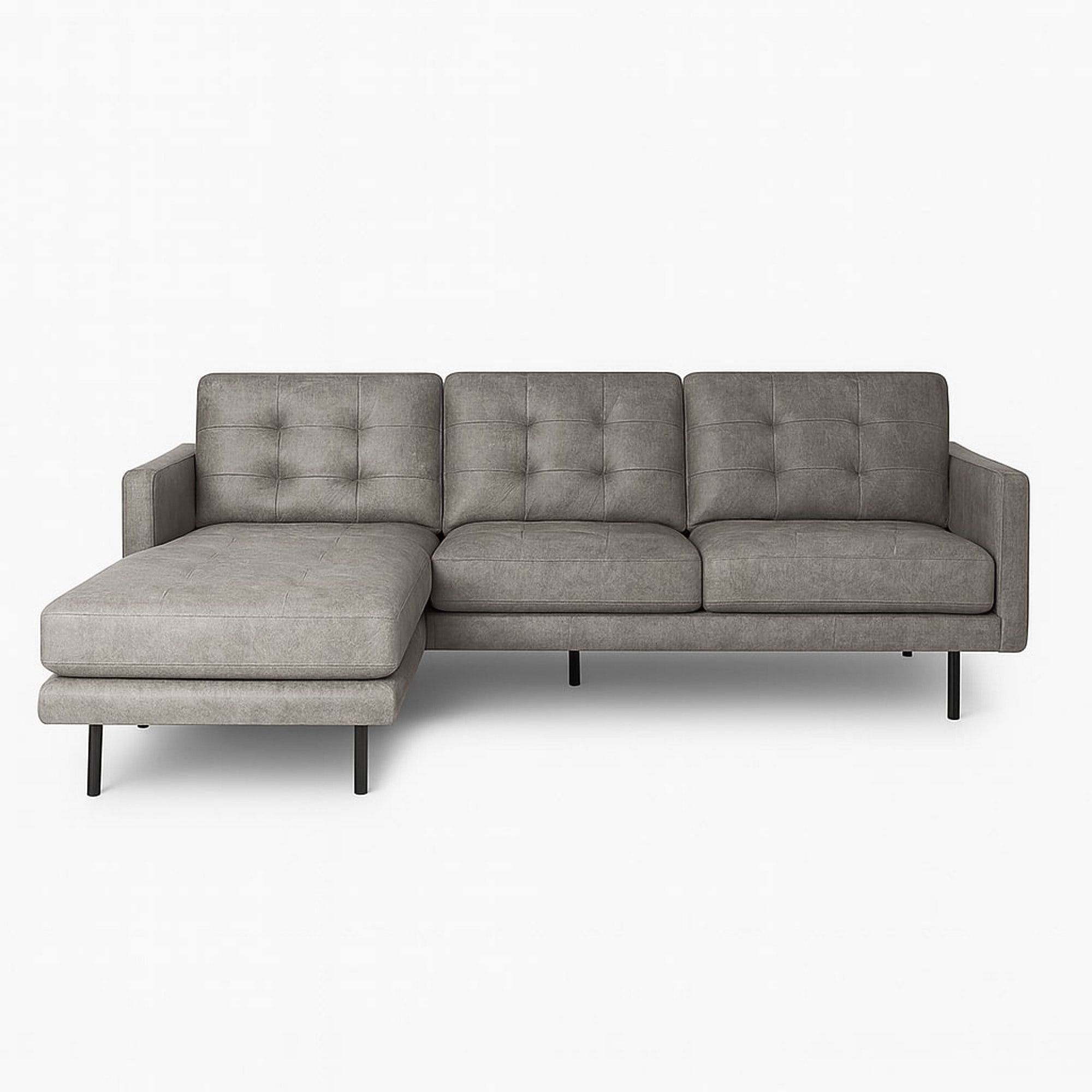 Arya Reversible L-Shaped Leather Sofa Left - Chester Haze