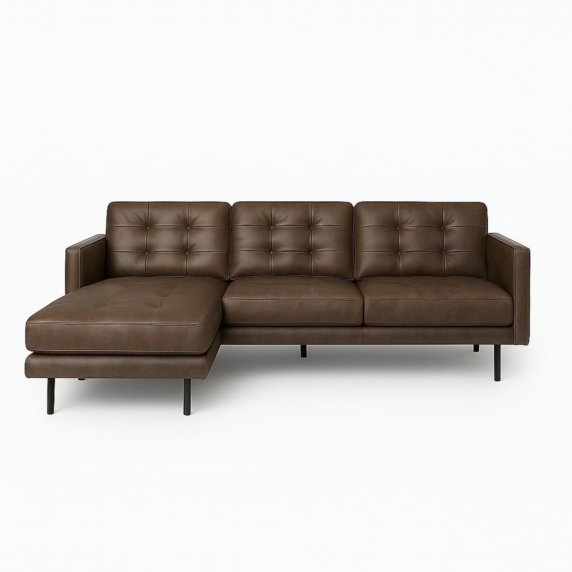 Arya Reversible L-Shaped Leather Sofa Left - Chester Walnut