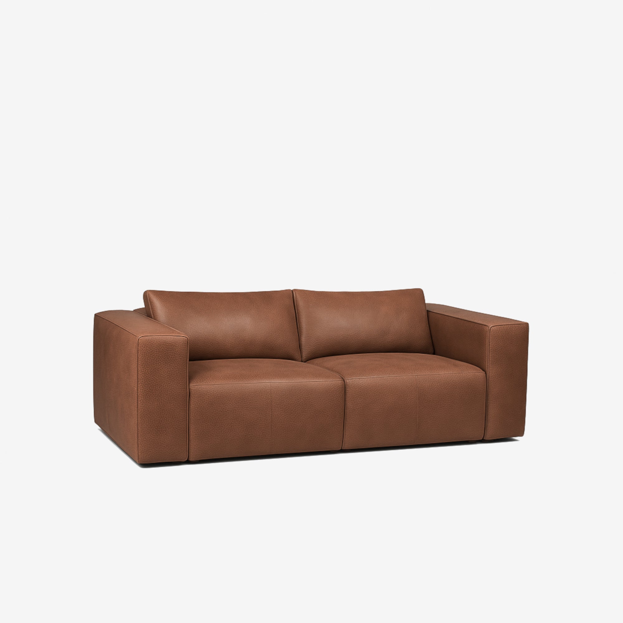 Beaumont 2 Seater Leather Recliner Sofa Satine Natural Brown