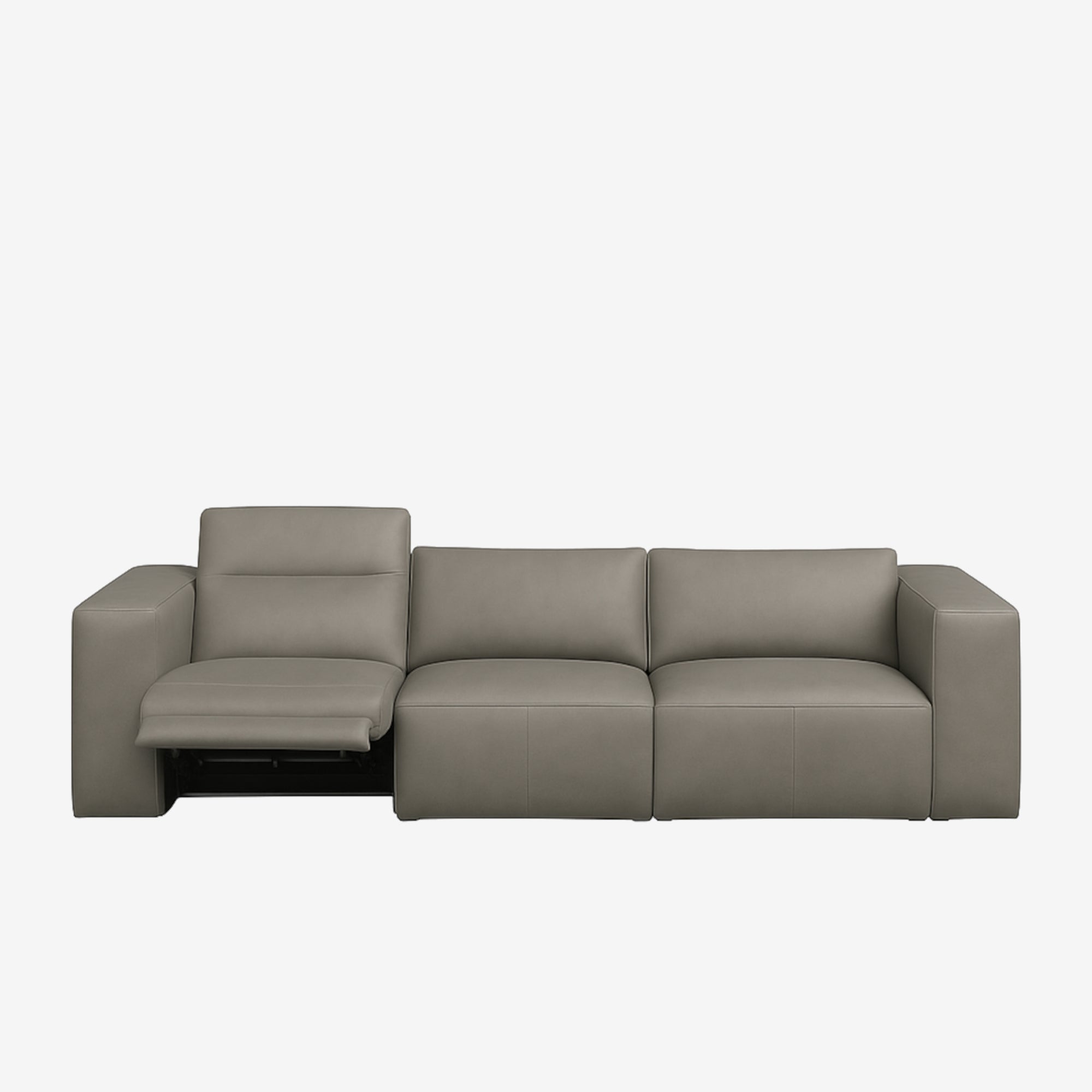 Beaumont 3 Seater Leather Recliner Sofa Satine Taupe