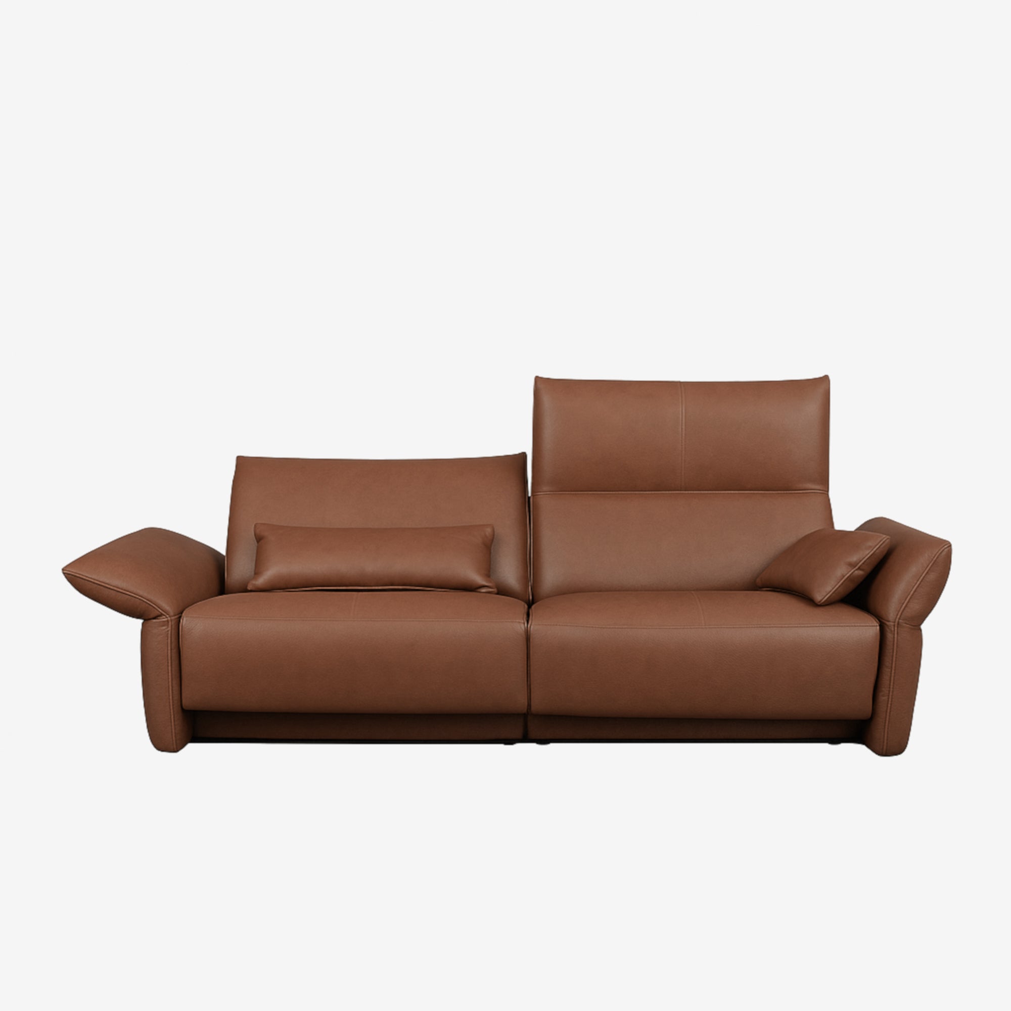 Boston 3 Seater Leather Recliner Sofa Satine Natural Brown
