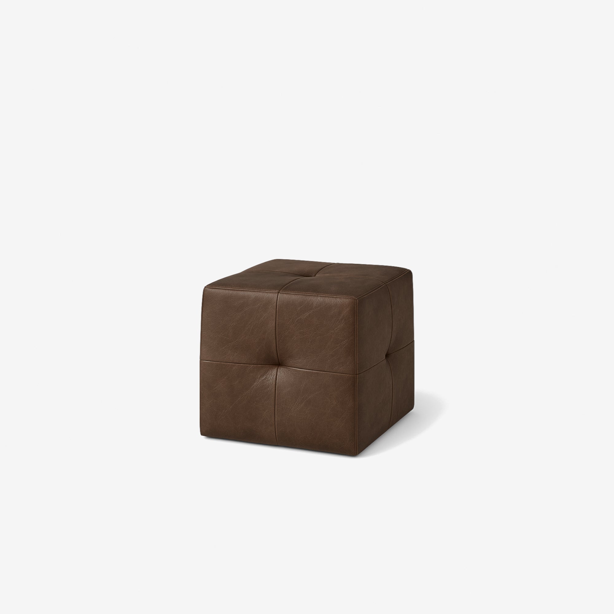 Cubus Leather Stool - Chester Walnut