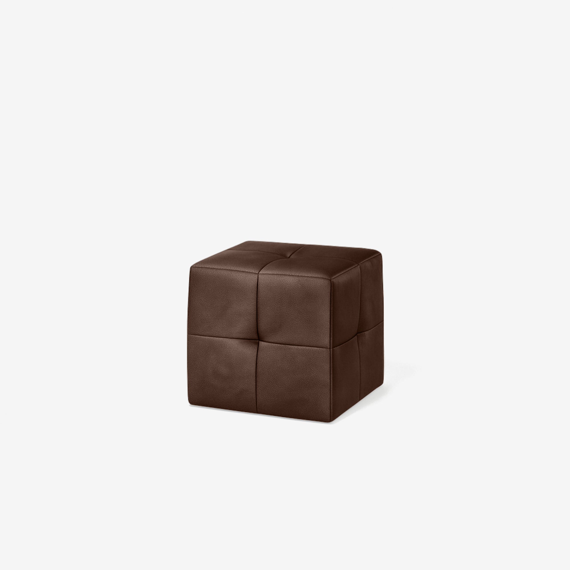 Cubus Leather Stool - Natural Brown