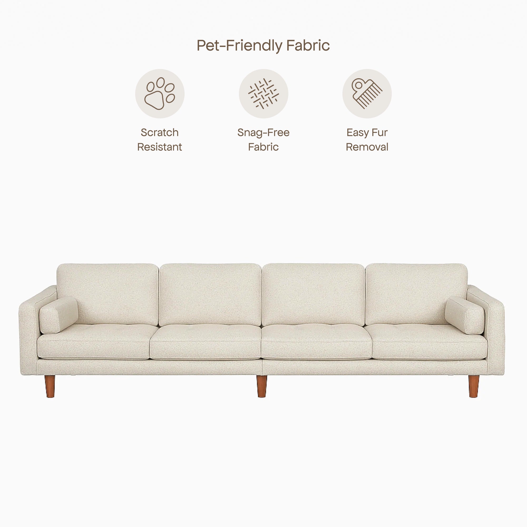 Hugh 4 Seater Sofa Fabric Nordic