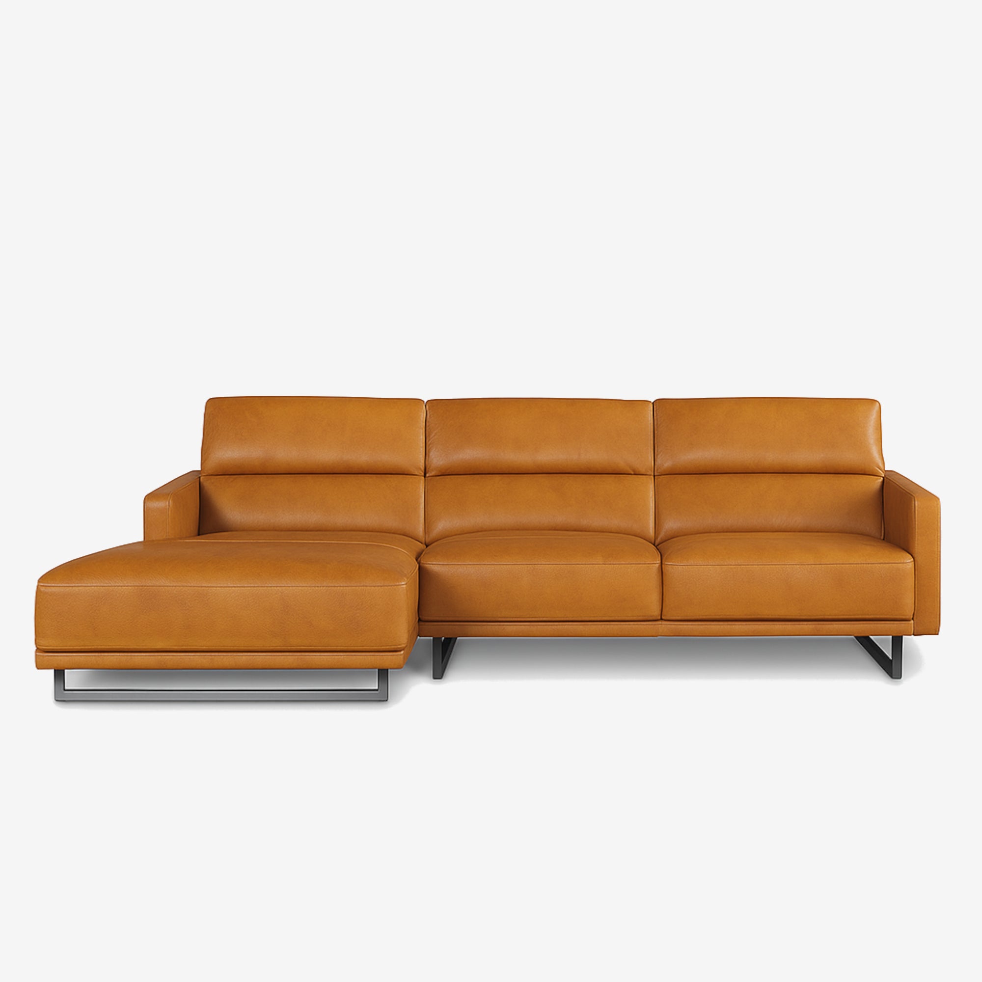Maison L-Shaped Leather Sofa - Chester Tan - Left