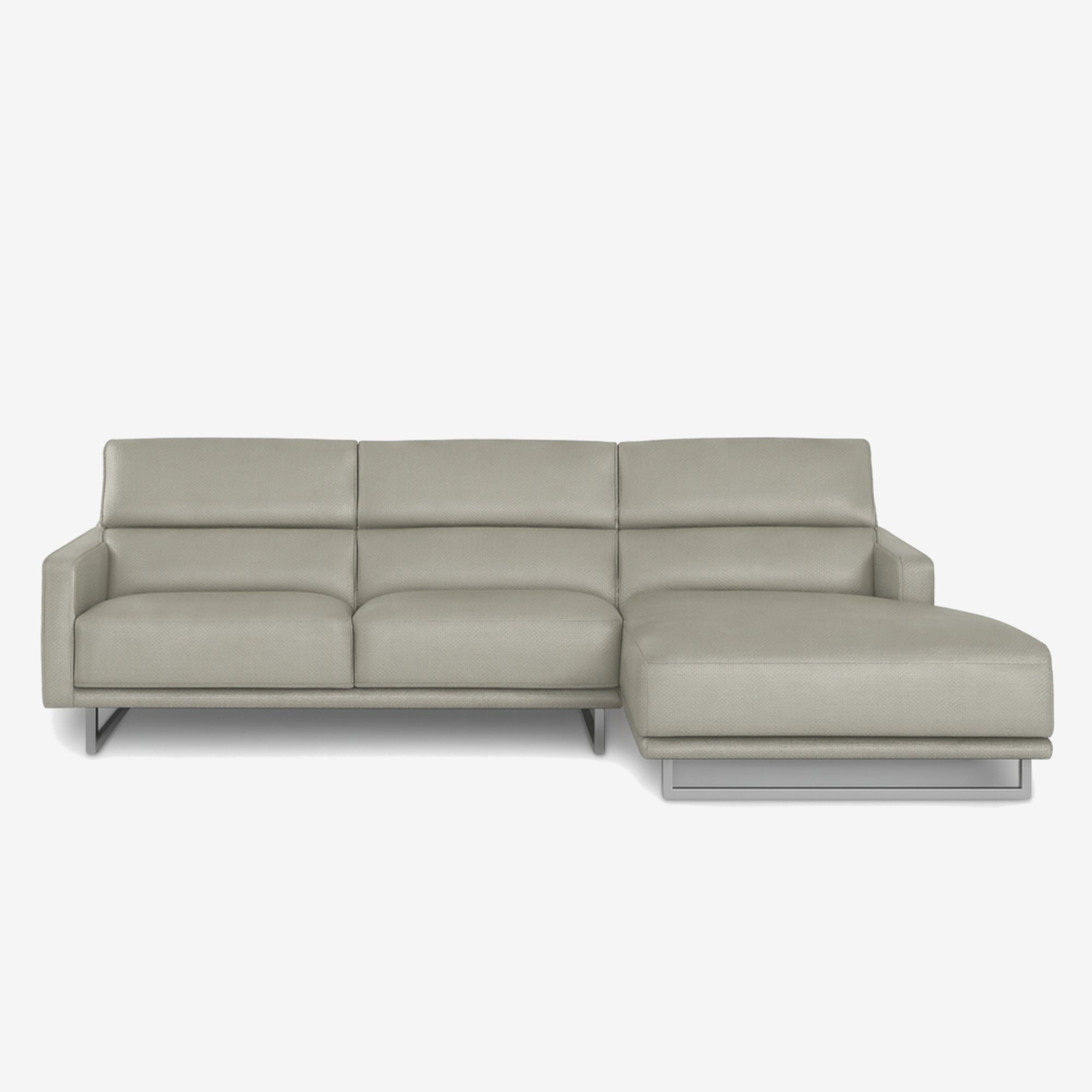 Maison L-Shaped Leather Sofa - Rio Light Taupe - Right