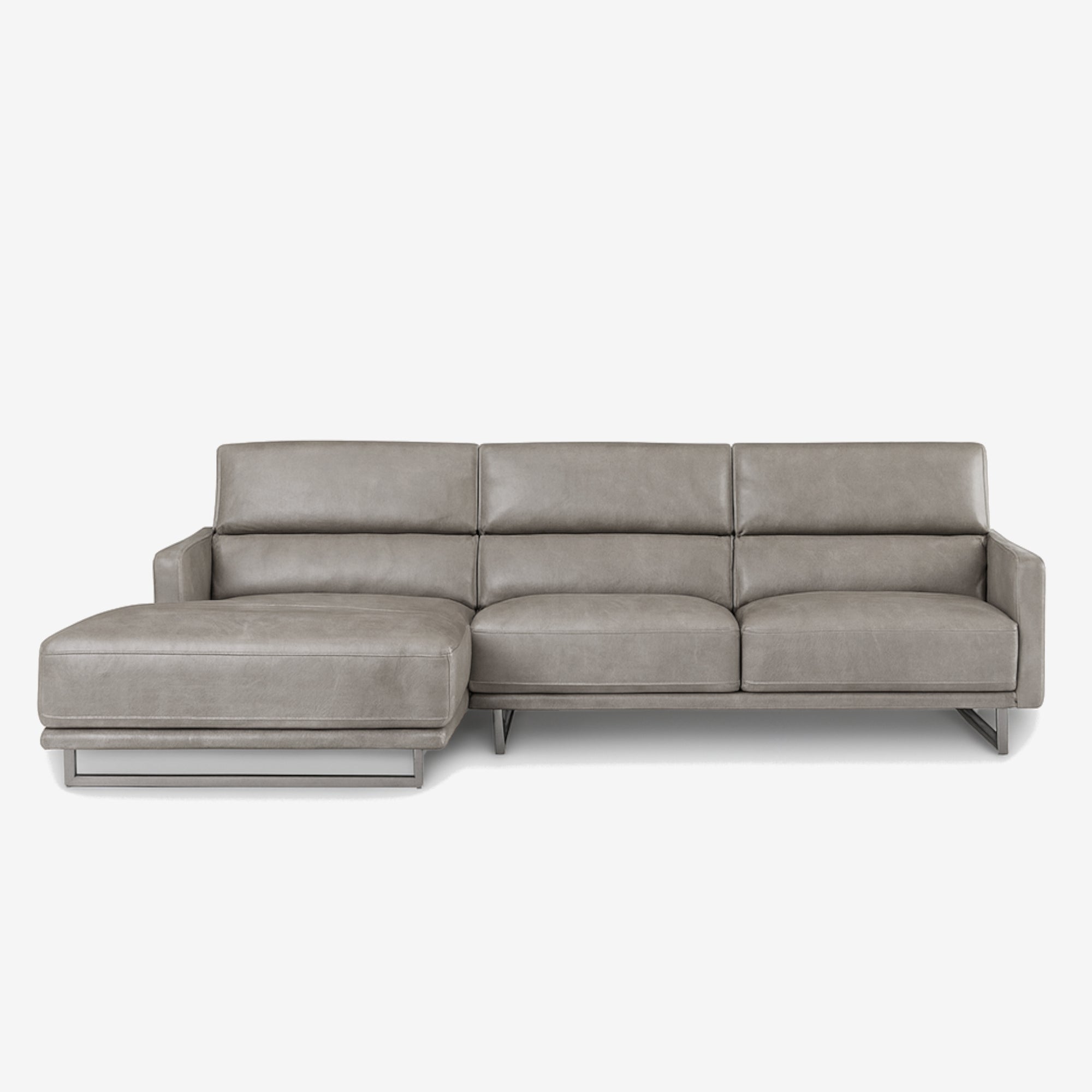 Maison L-Shaped Leather Sofa - Chester Haze