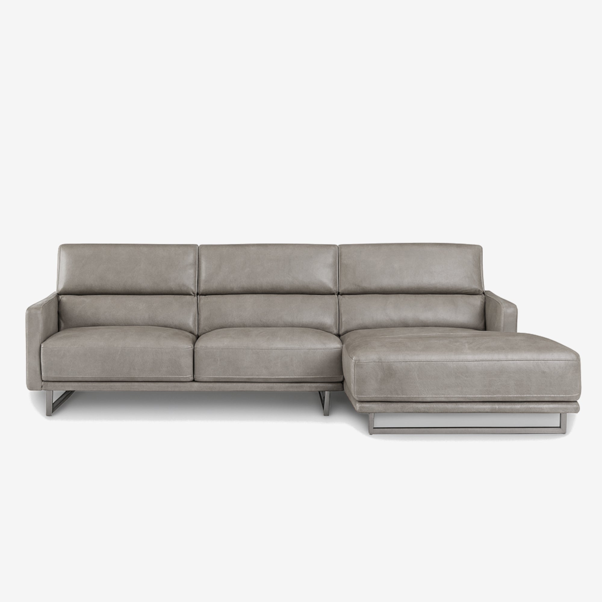 Maison L-Shaped Leather Sofa - Chester Haze