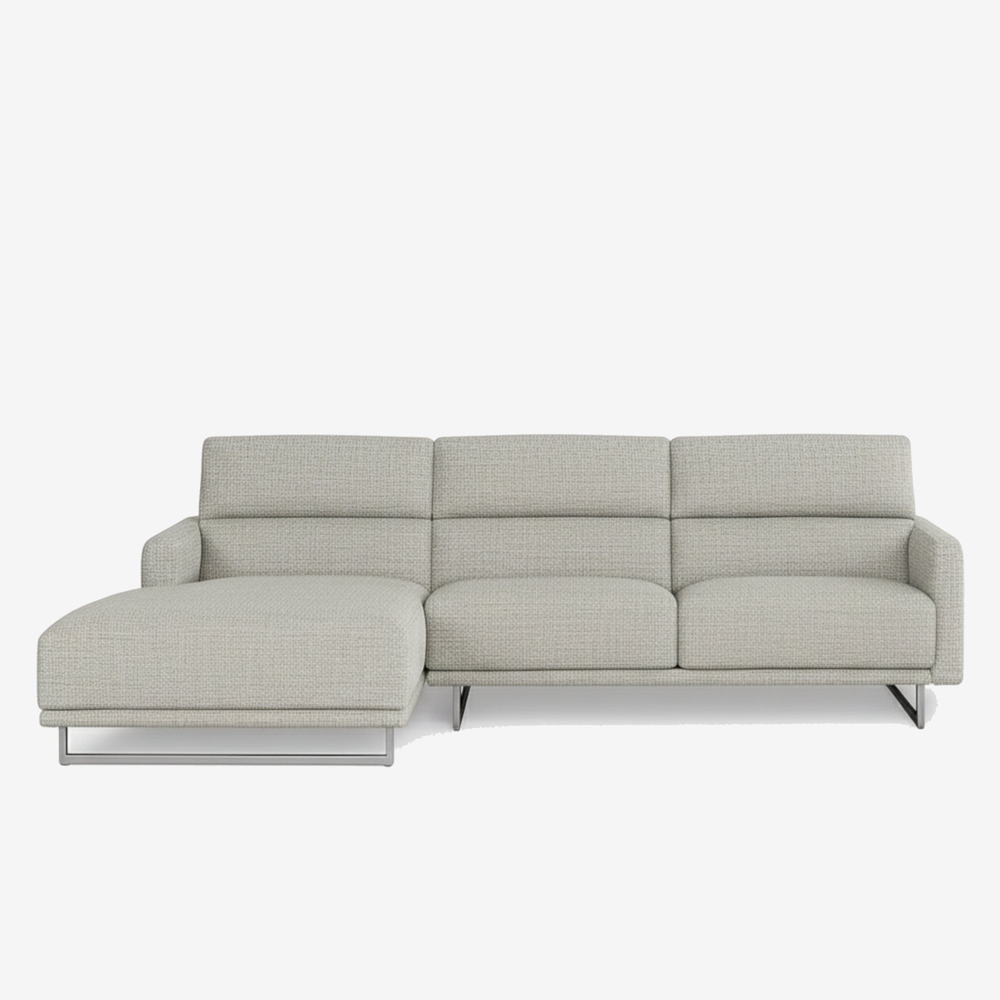 Maison L-Shaped Fabric Sofa Grey Left