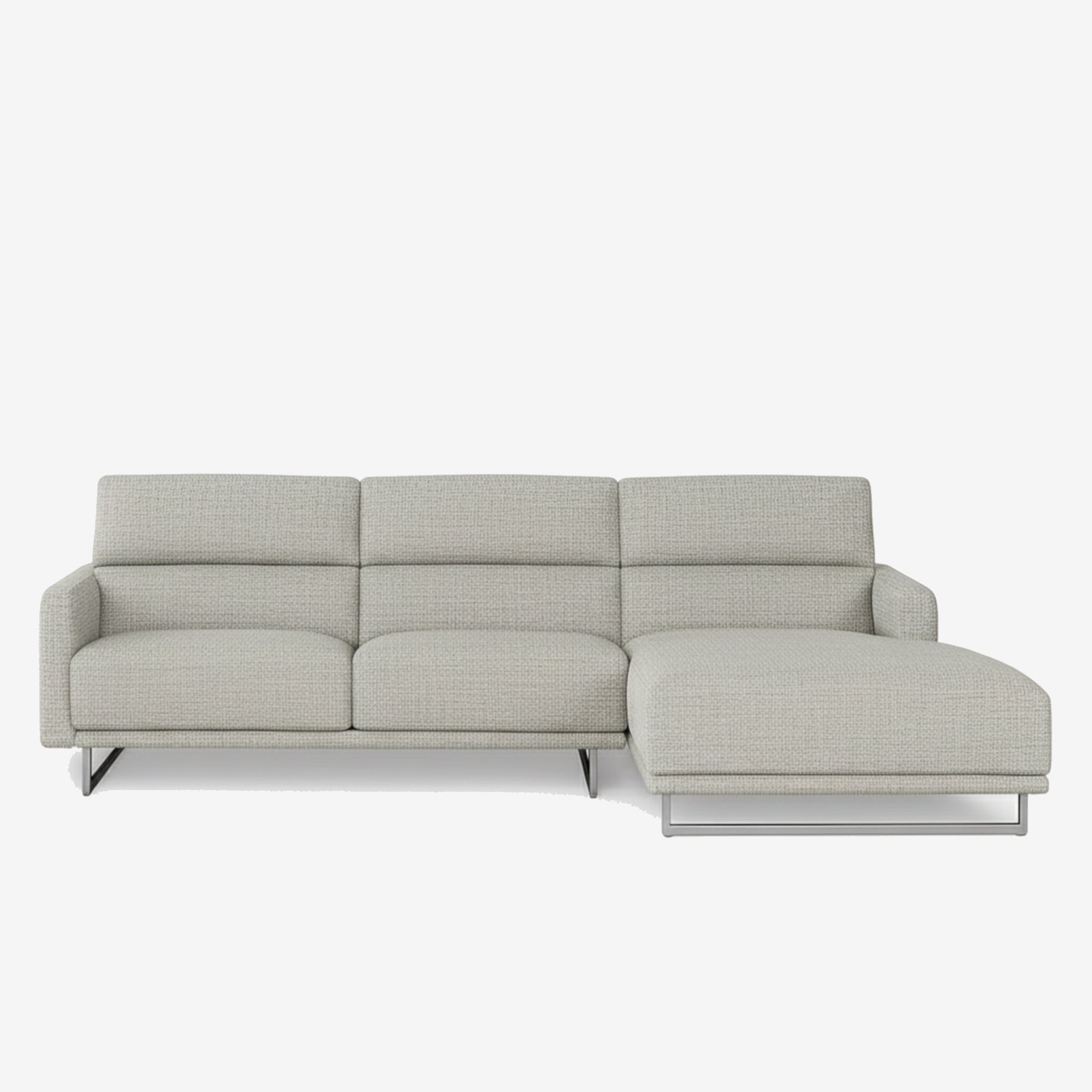 Maison L-Shaped Fabric Sofa Grey Right