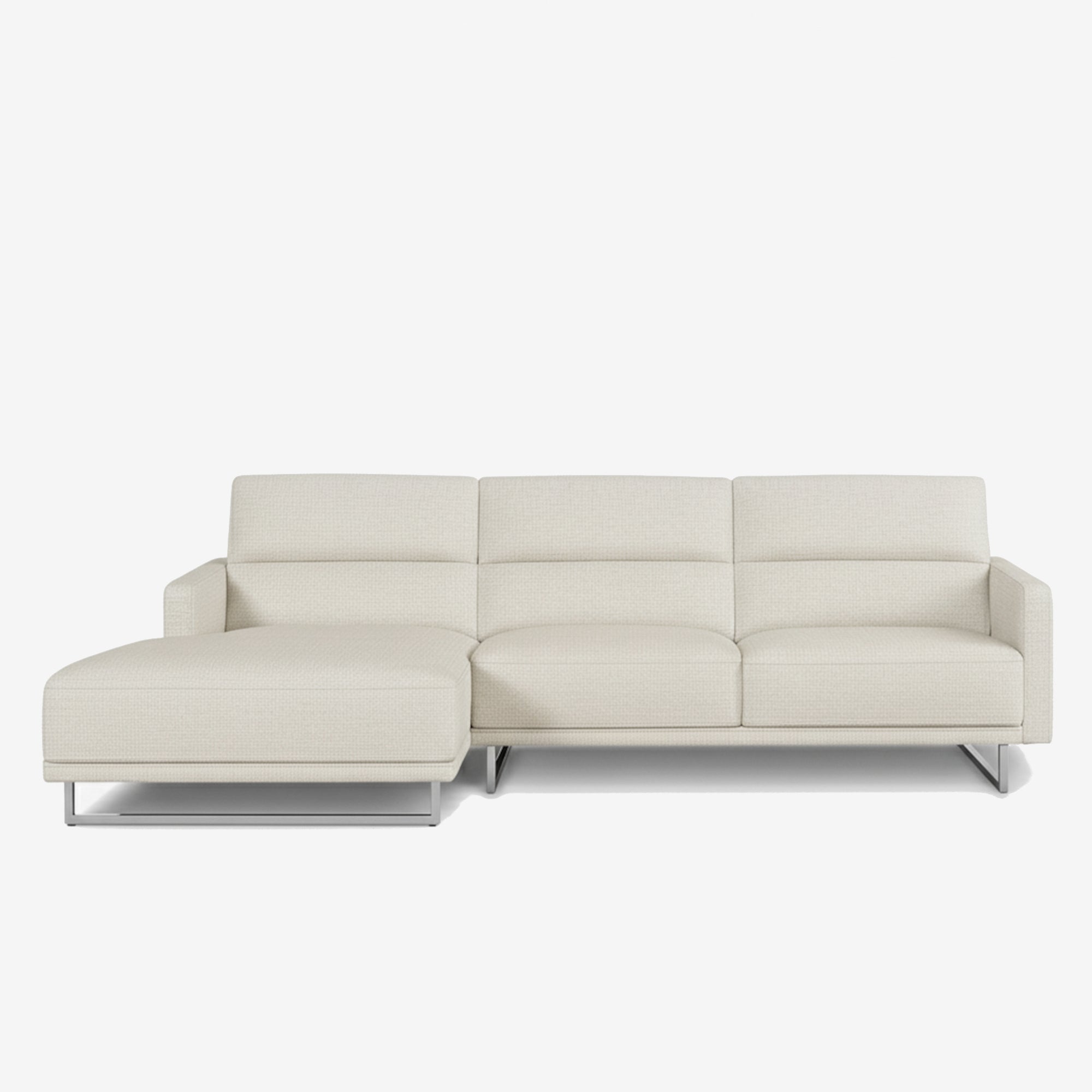 Maison L-Shaped Fabric Sofa Ivory Left