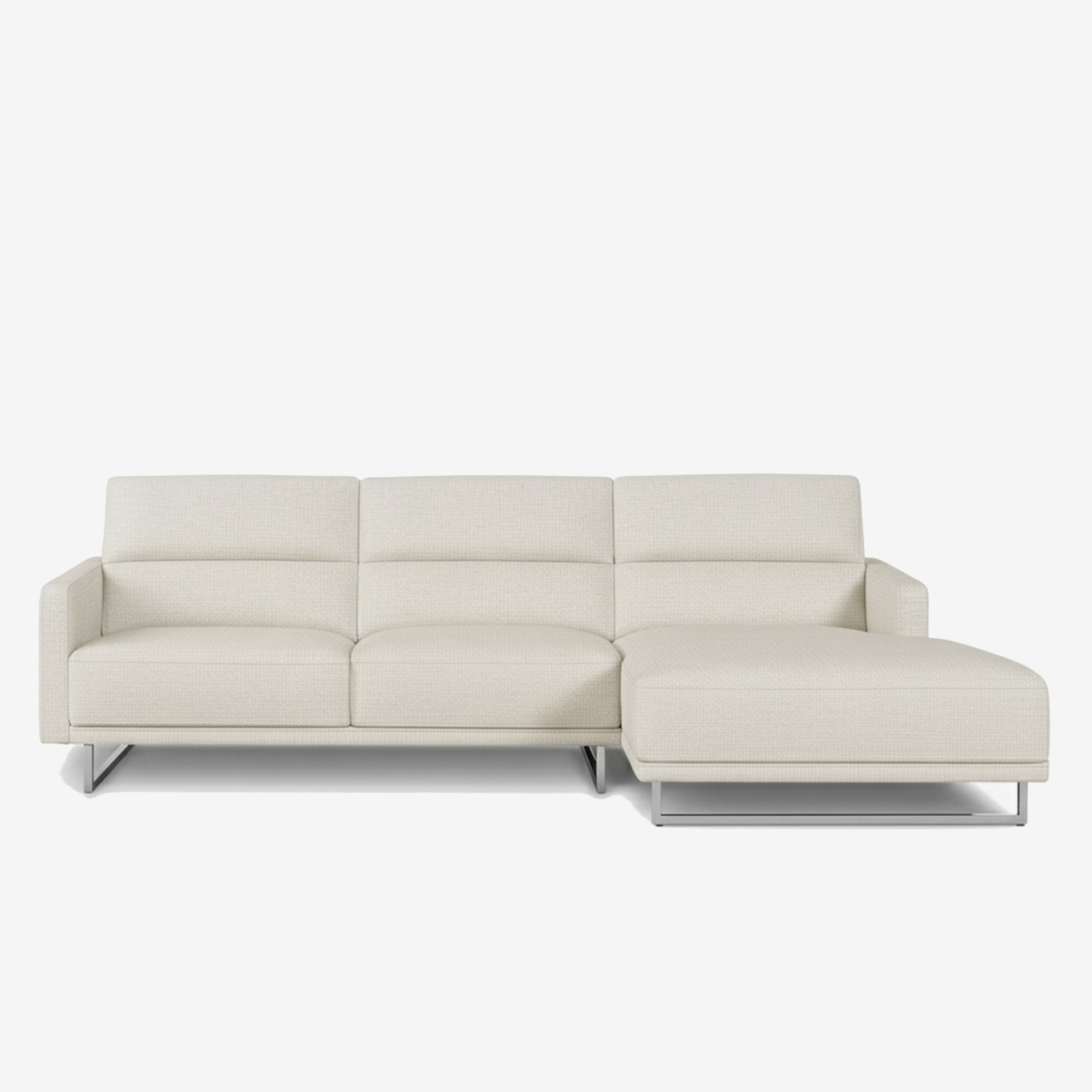 Maison L-Shaped Fabric Sofa Ivory Right