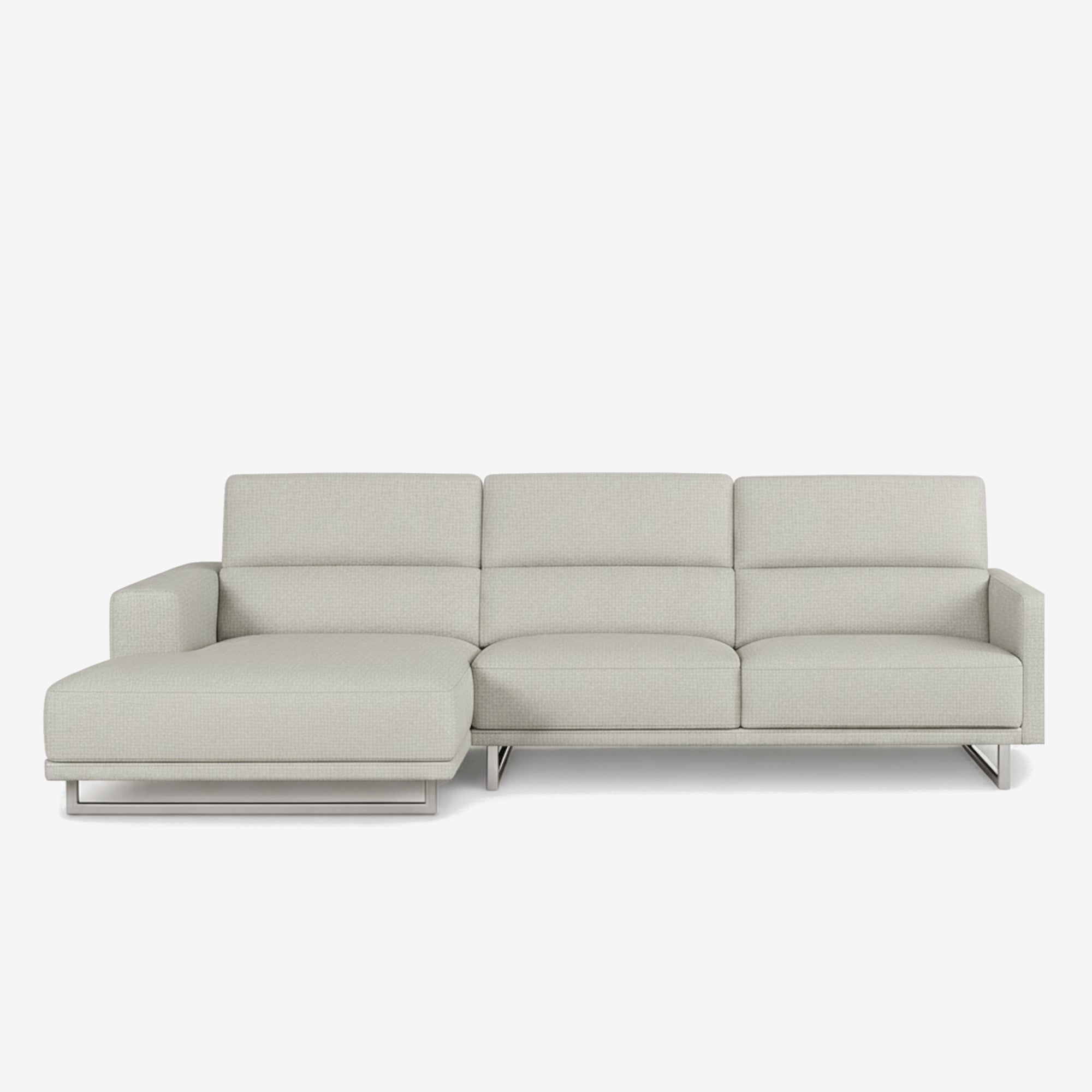 Maison L-Shaped Fabric Sofa Stone Left