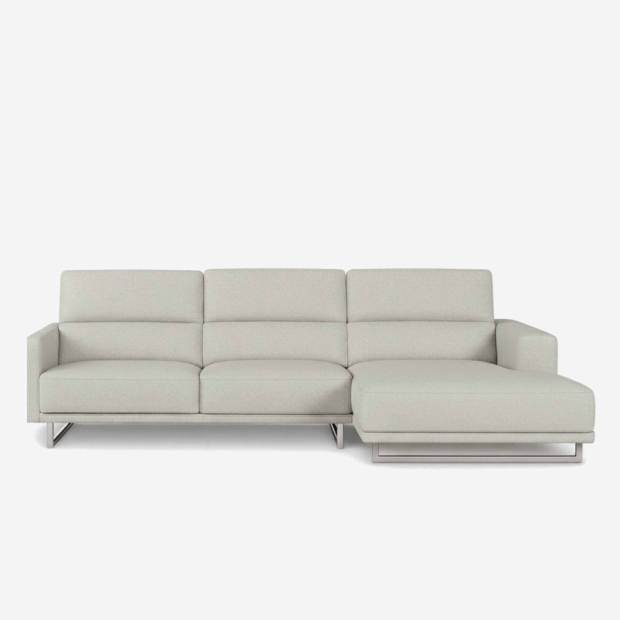 Maison L-Shaped Fabric Sofa Stone Right