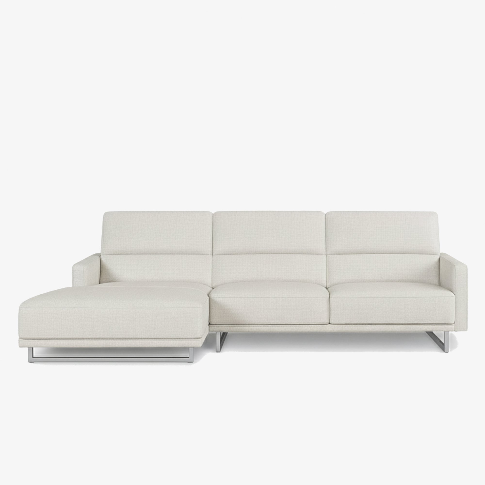 Maison L-Shaped Fabric Sofa White Left