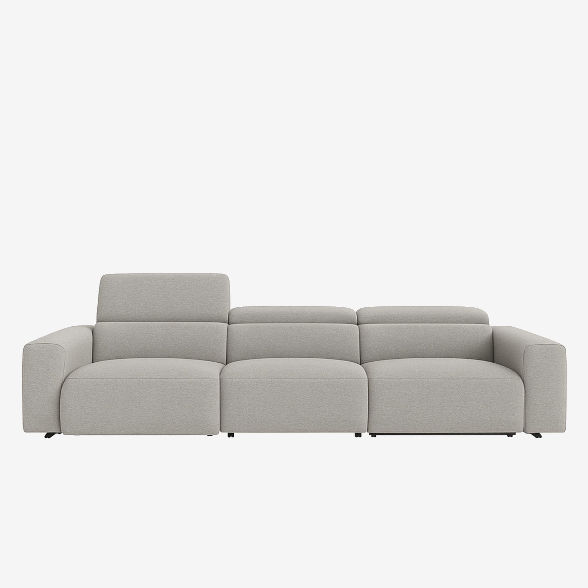 Manhattan 4 Seater Fabric Recliner Sofa Grey