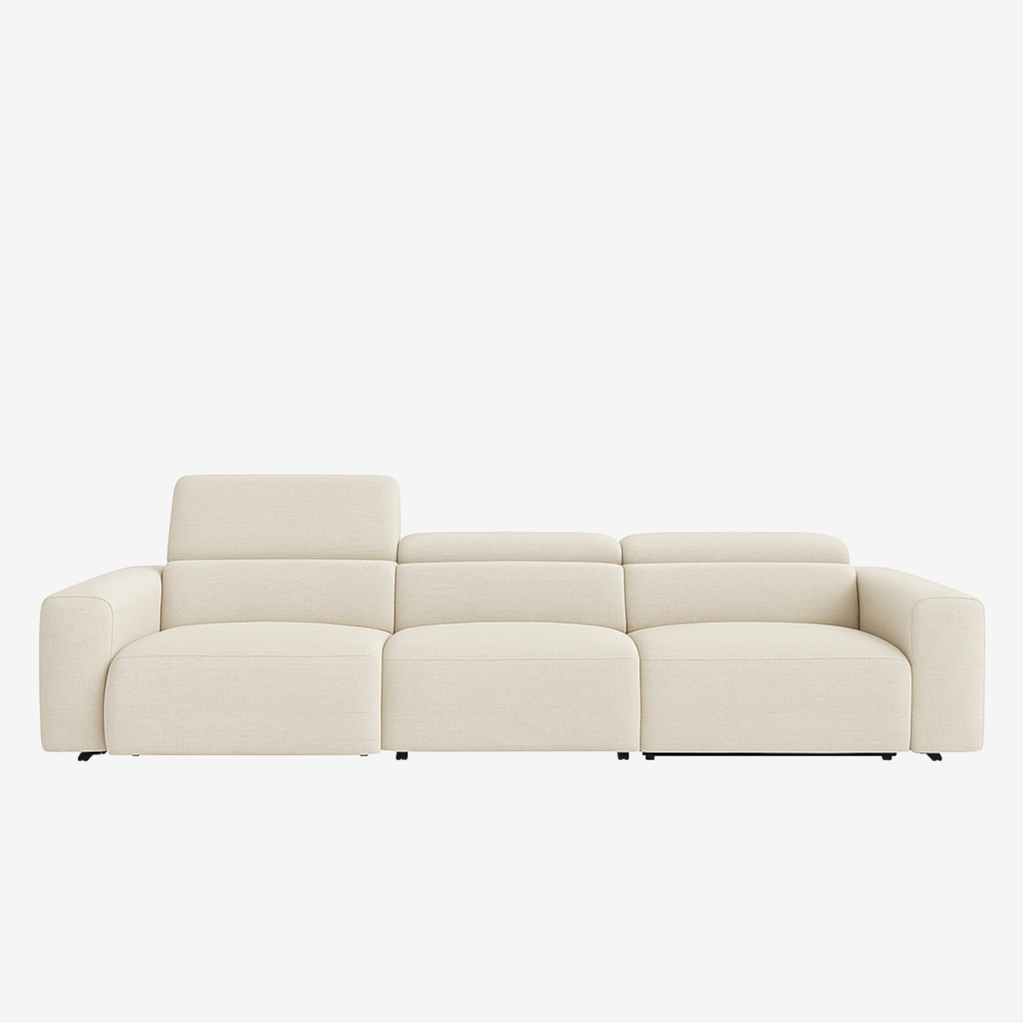 Manhattan 4 Seater Fabric Recliner Sofa Oat