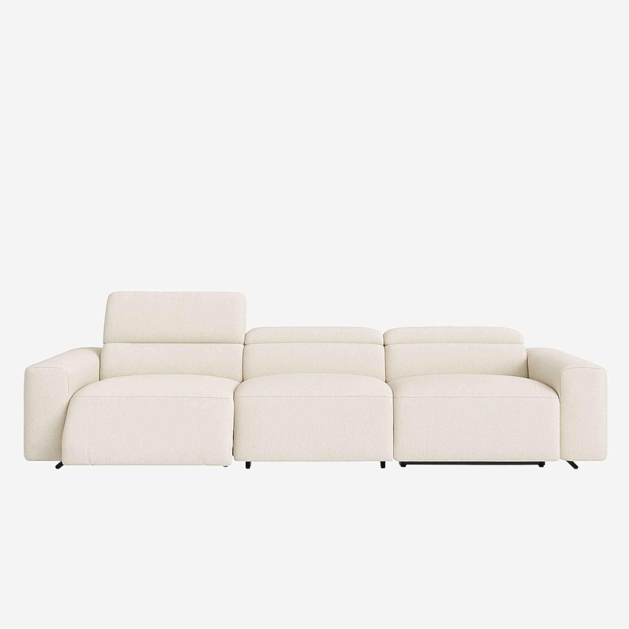 Manhattan 4 Seater Fabric Recliner Sofa White