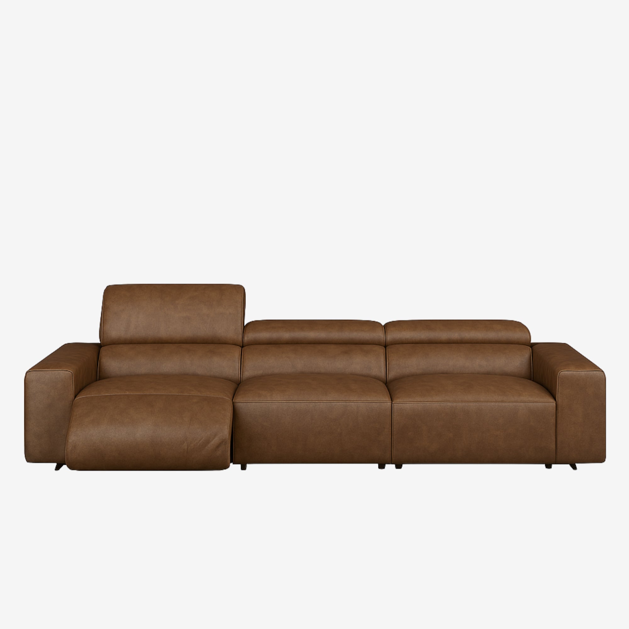 Manhattan 4 Seater Leather Recliner Sofa - Chester Cocoa