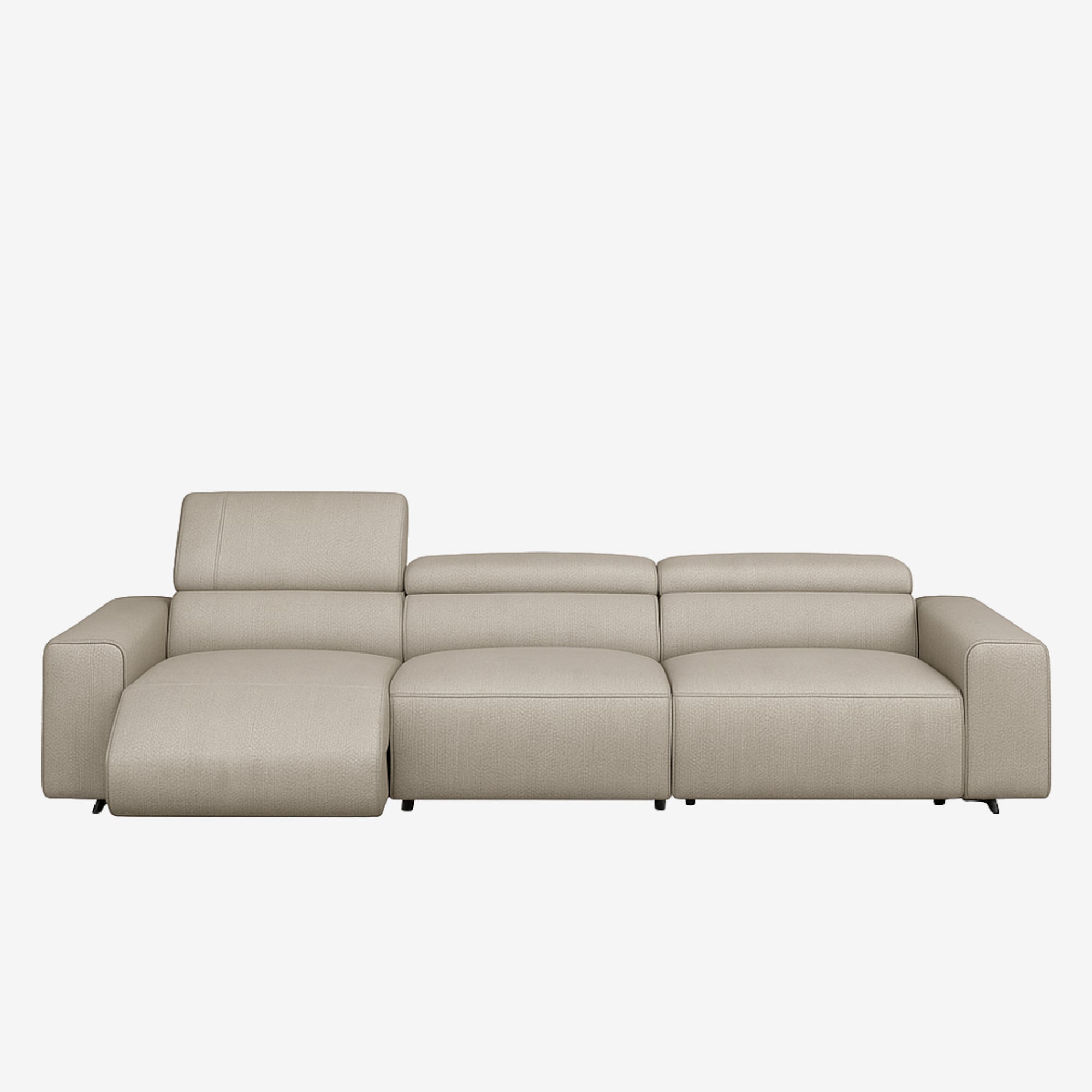 Manhattan 4 Seater Leather Recliner Sofa - Rio Light Taupe