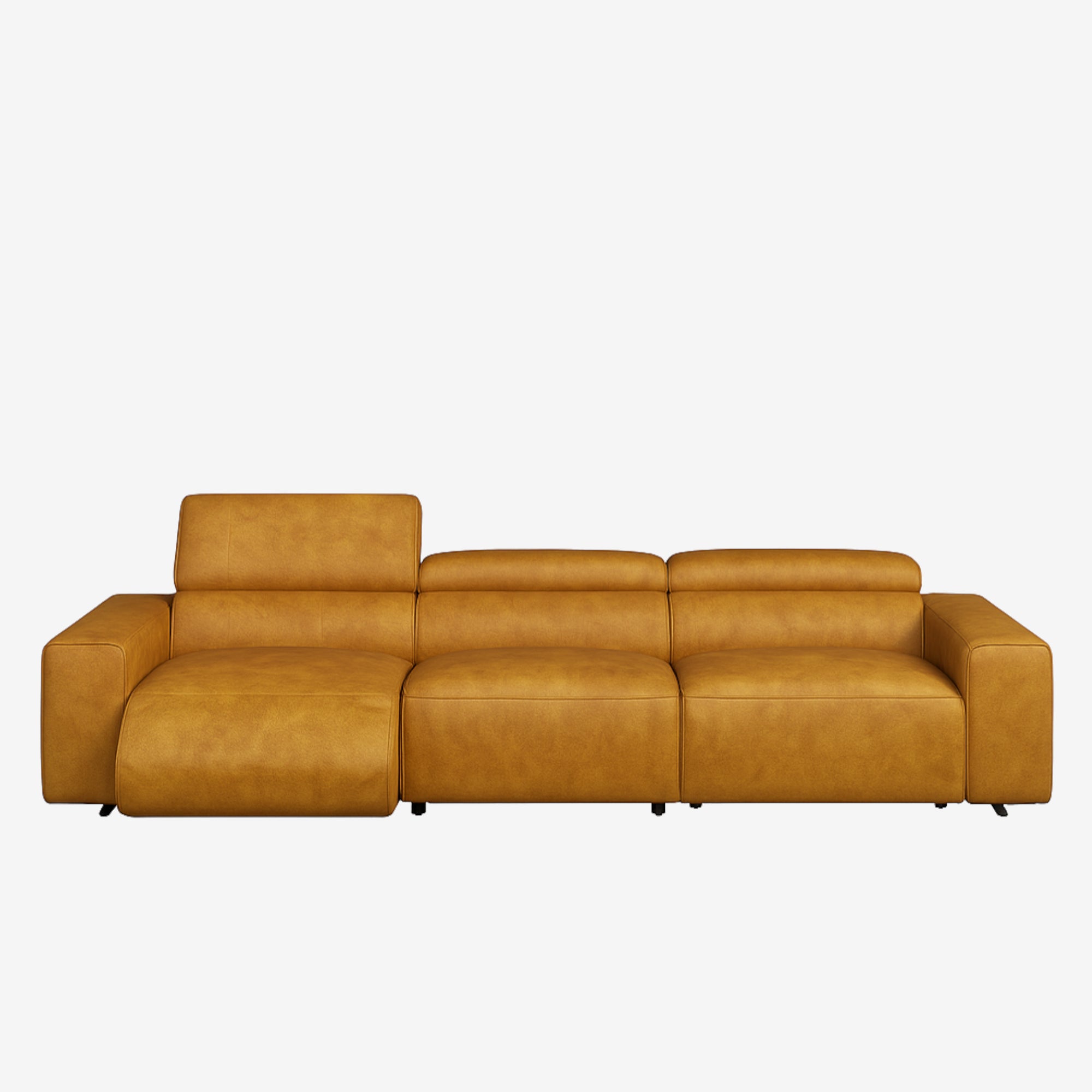 Manhattan 4 Seater Leather Recliner Sofa - Chester Tan