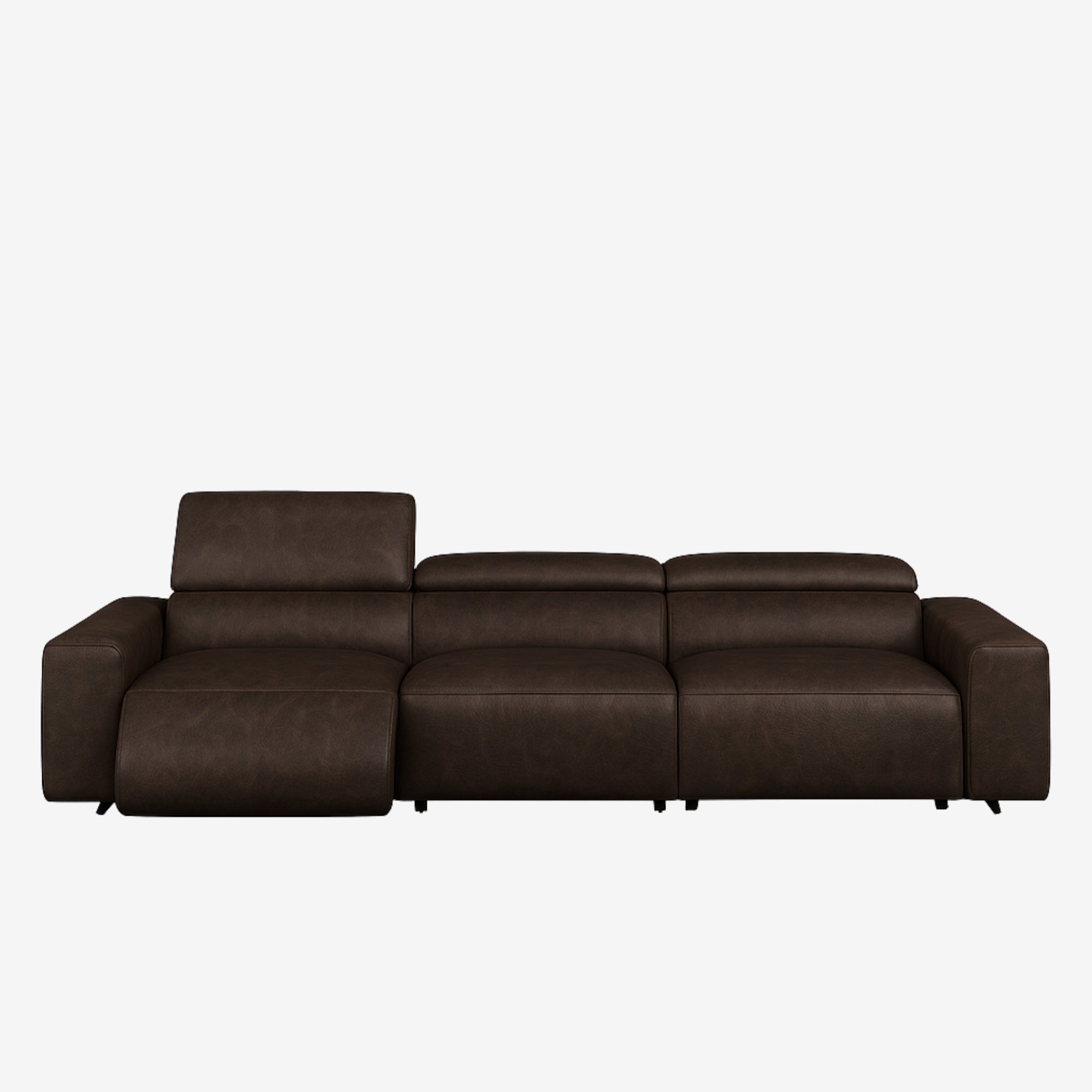 Manhattan 4 Seater Leather Recliner Sofa - Chester Walnut