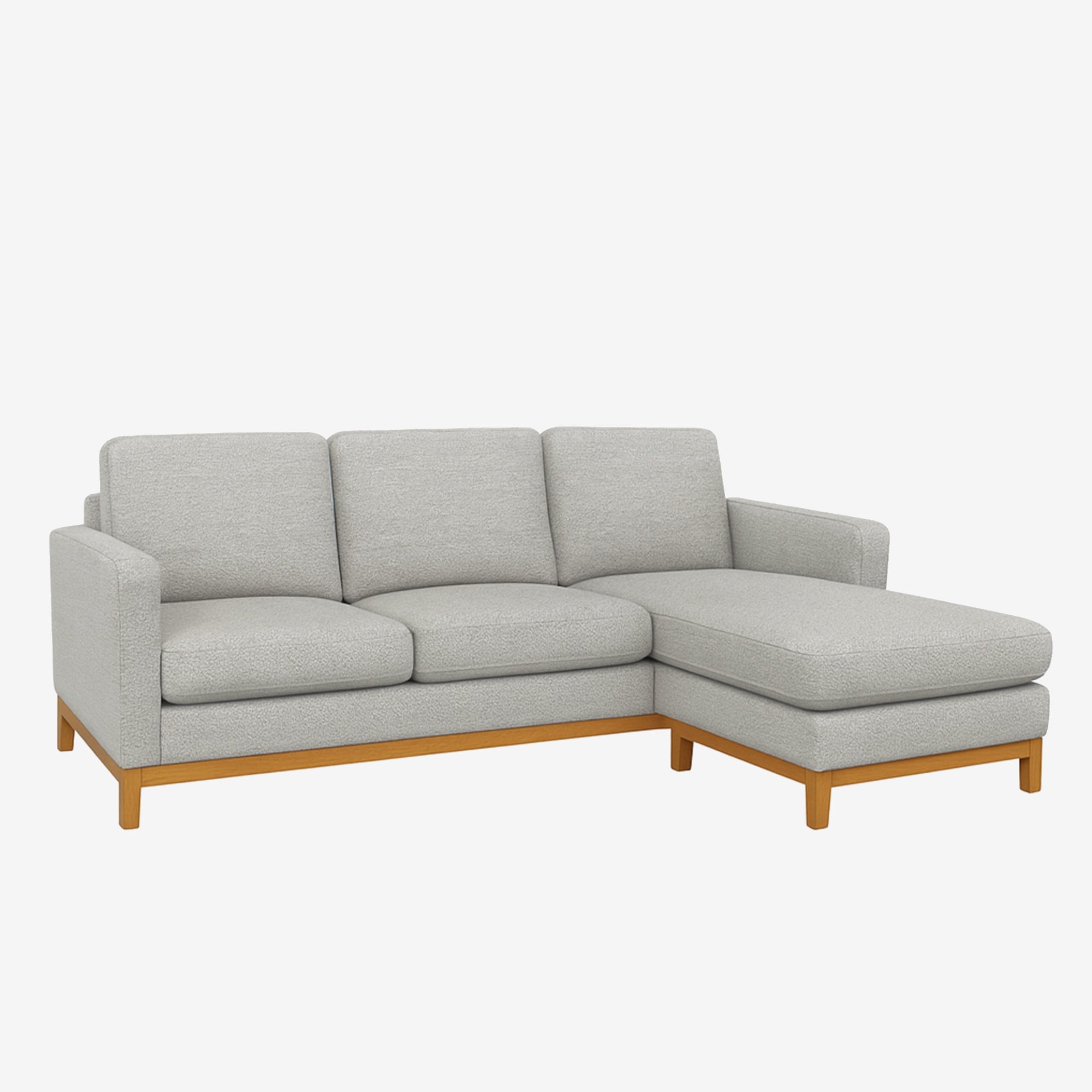 Noah Reversible L-Shaped Fabric Sofa Grey Right