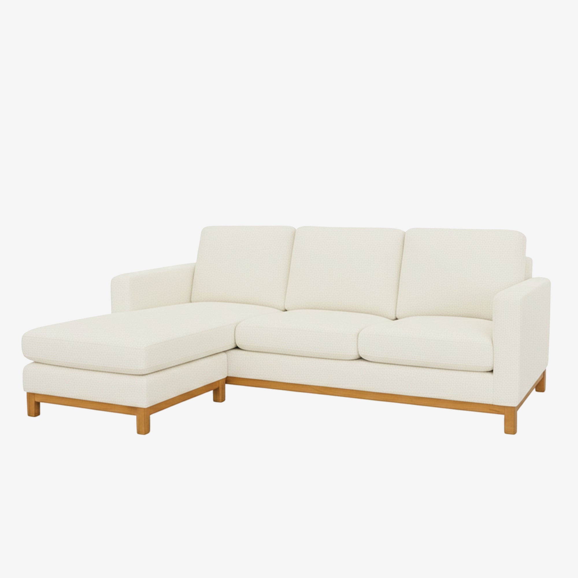 Noah Reversible L-Shaped Fabric Sofa Ivory Left