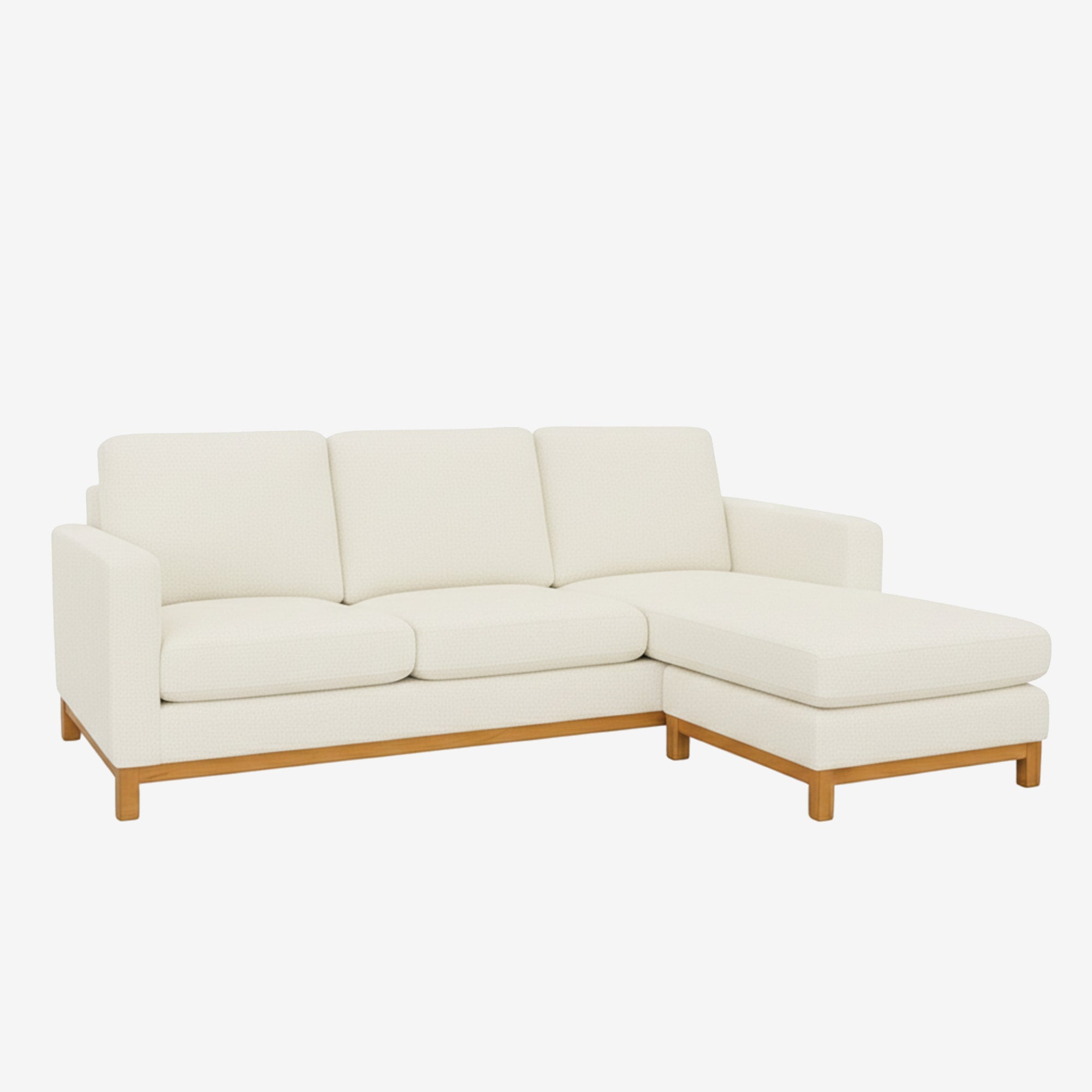 Noah Reversible L-Shaped Fabric Sofa Ivory Right