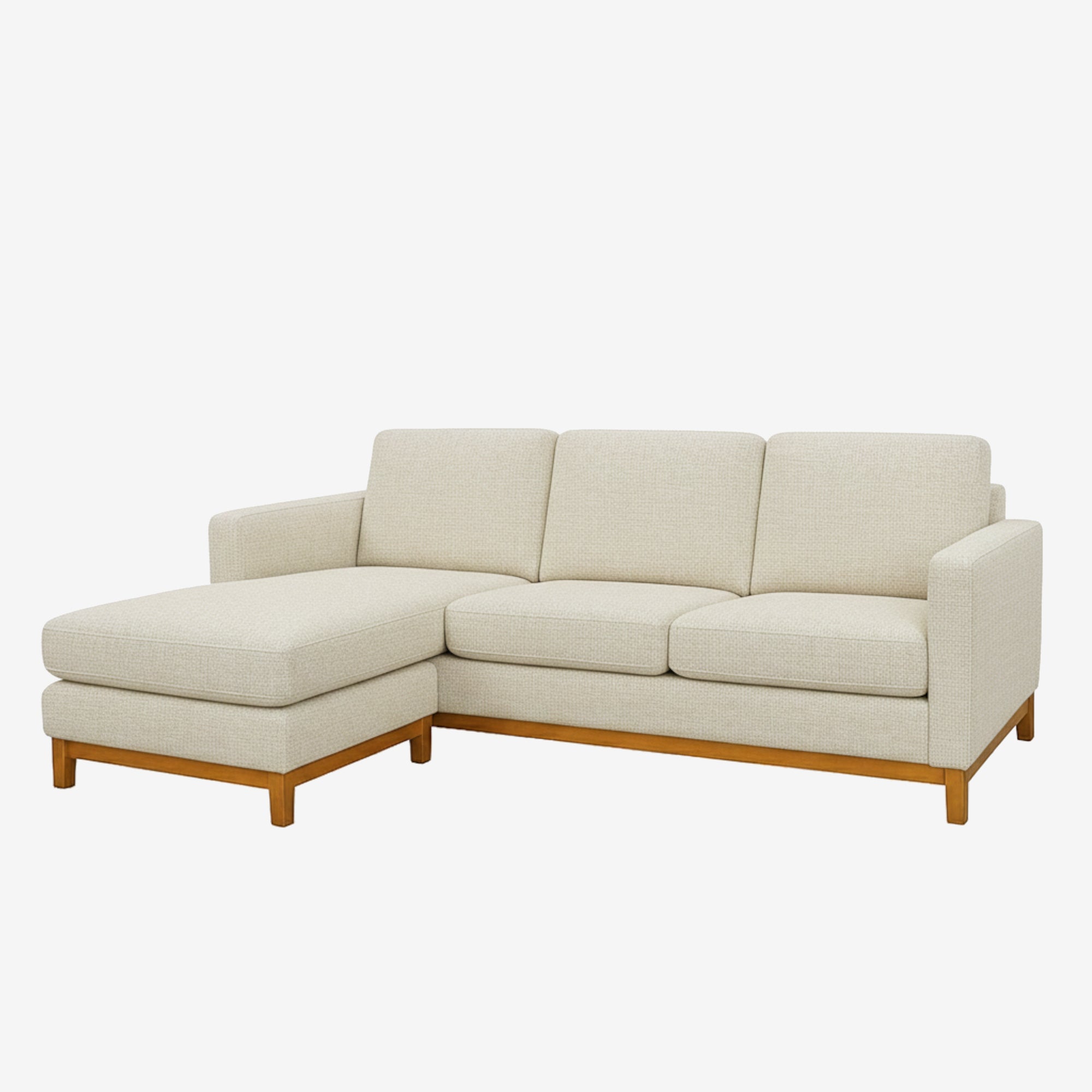 Noah Reversible L-Shaped Fabric Sofa Oat Left