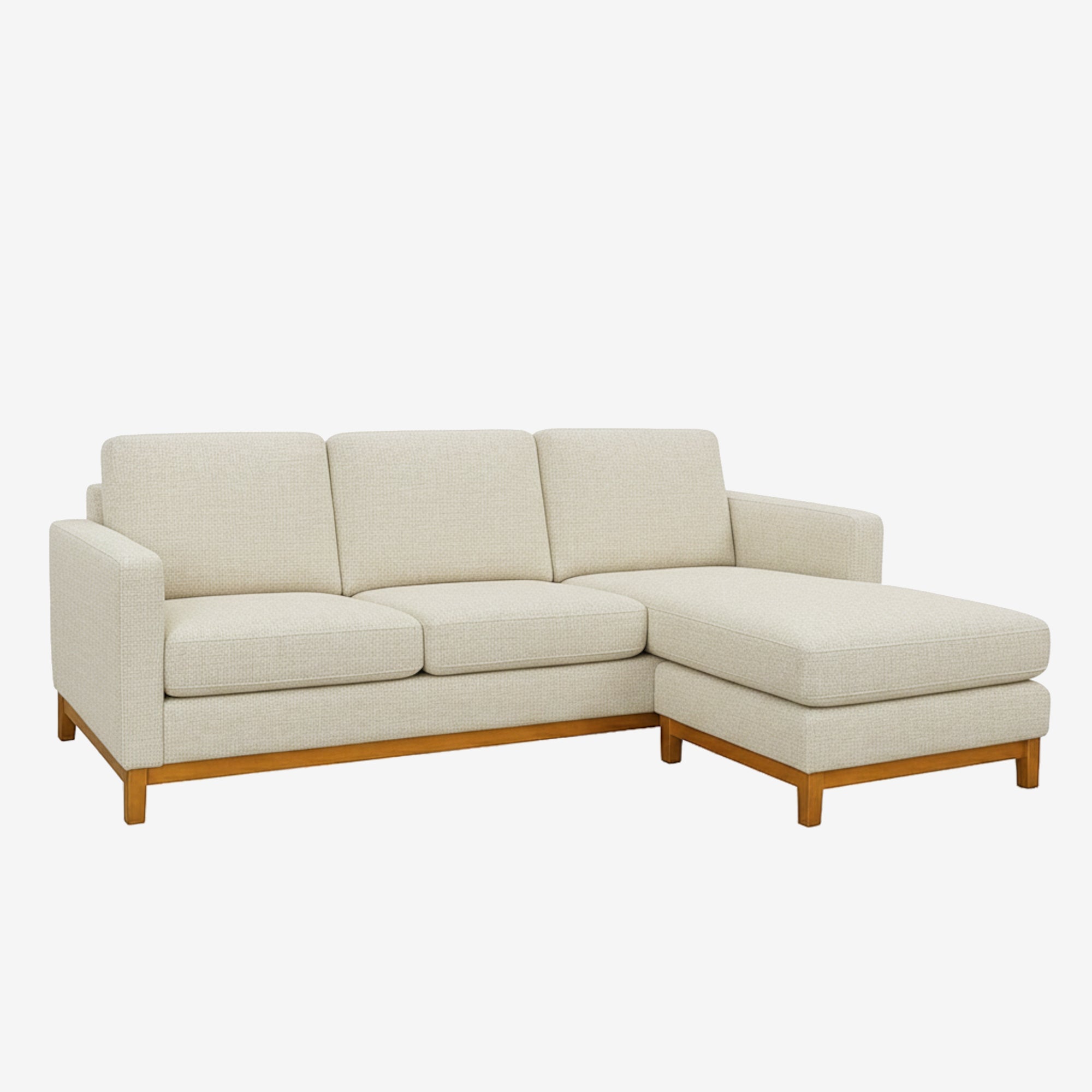 Noah Reversible L-Shaped Fabric Sofa Oat Right