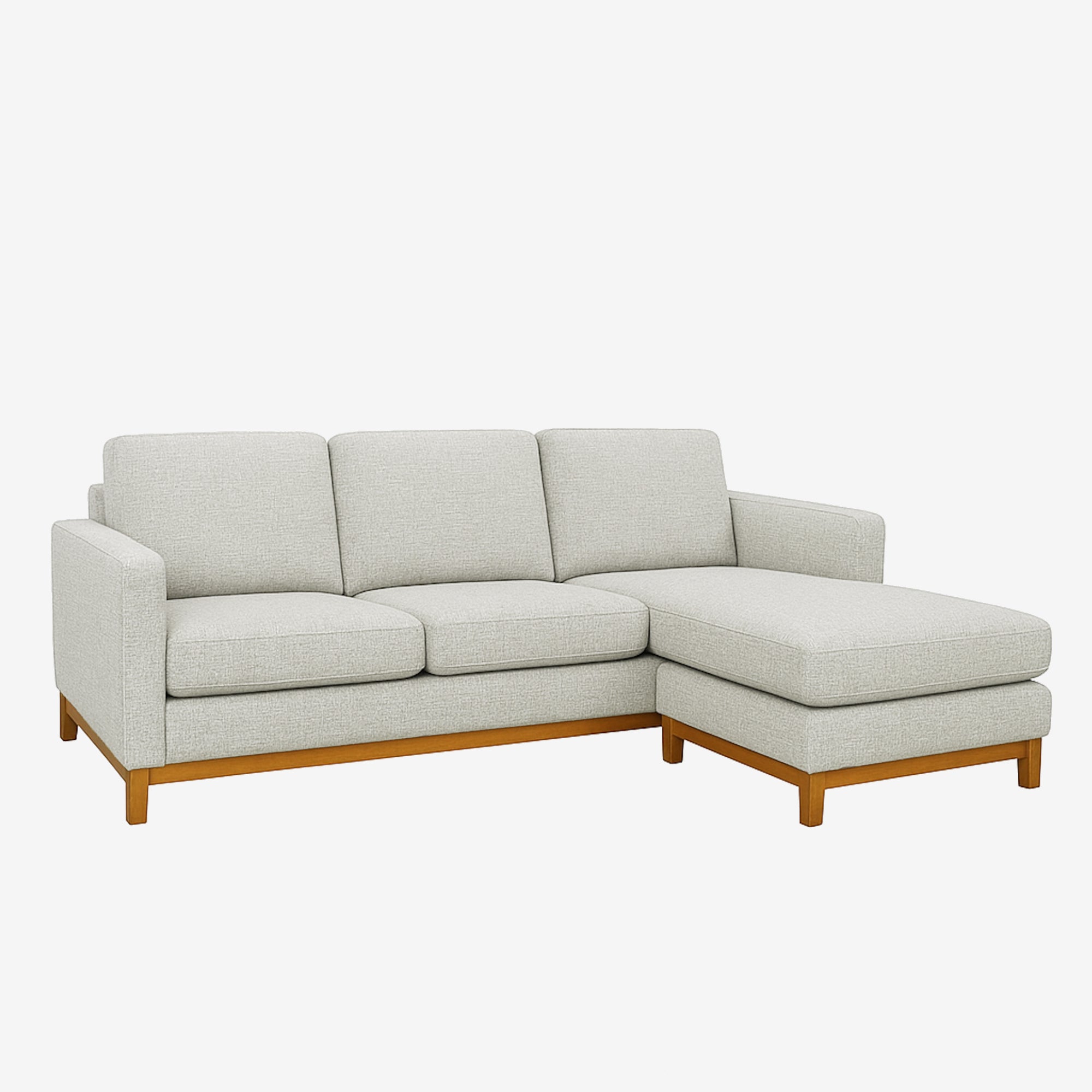 Noah Reversible L-Shaped Fabric Sofa Stone Right