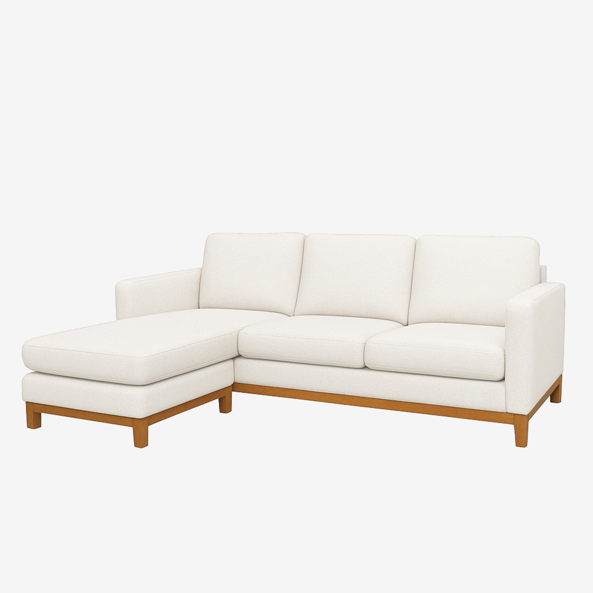Noah Reversible L-Shaped Fabric Sofa White Left