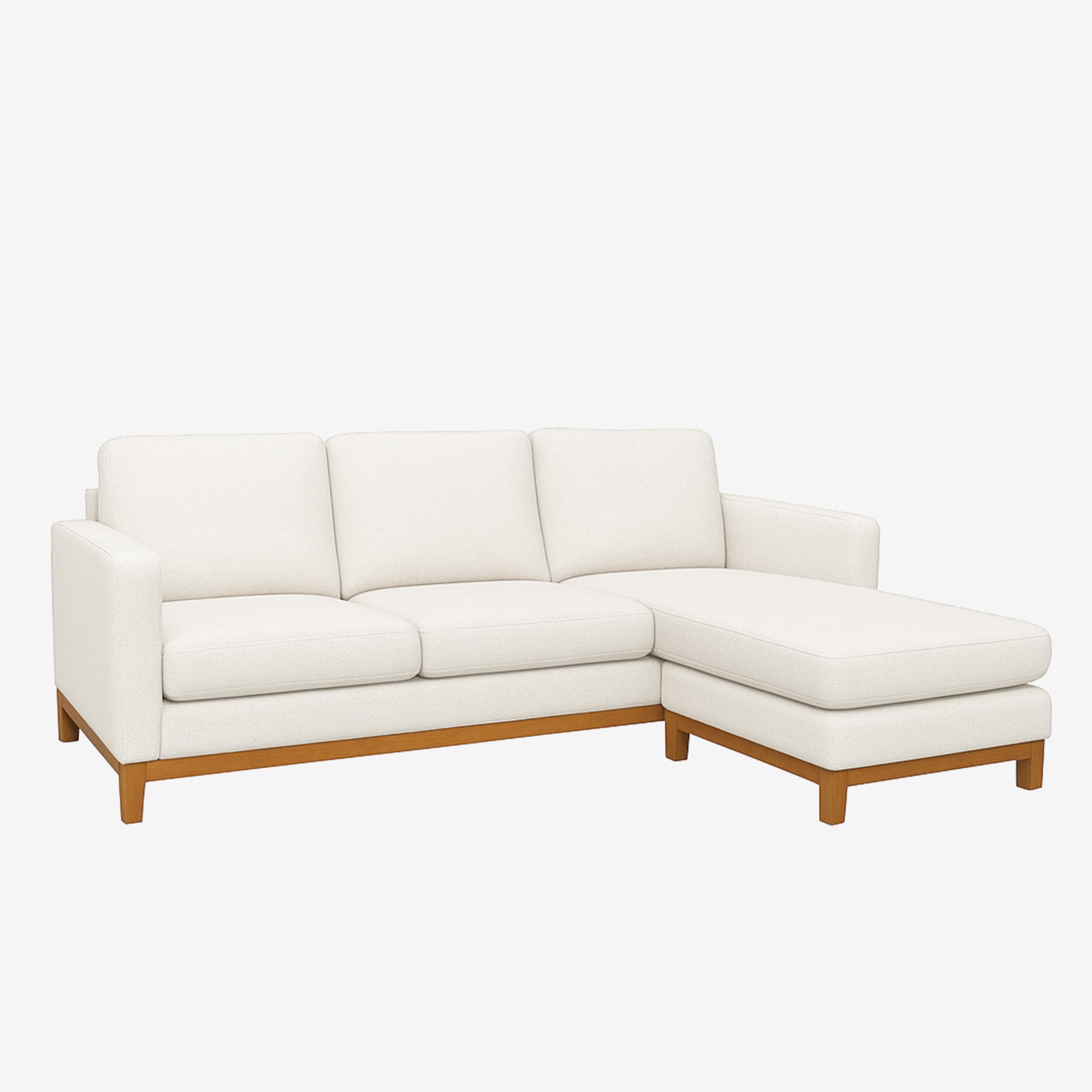 Noah Reversible L-Shaped Fabric Sofa White Right