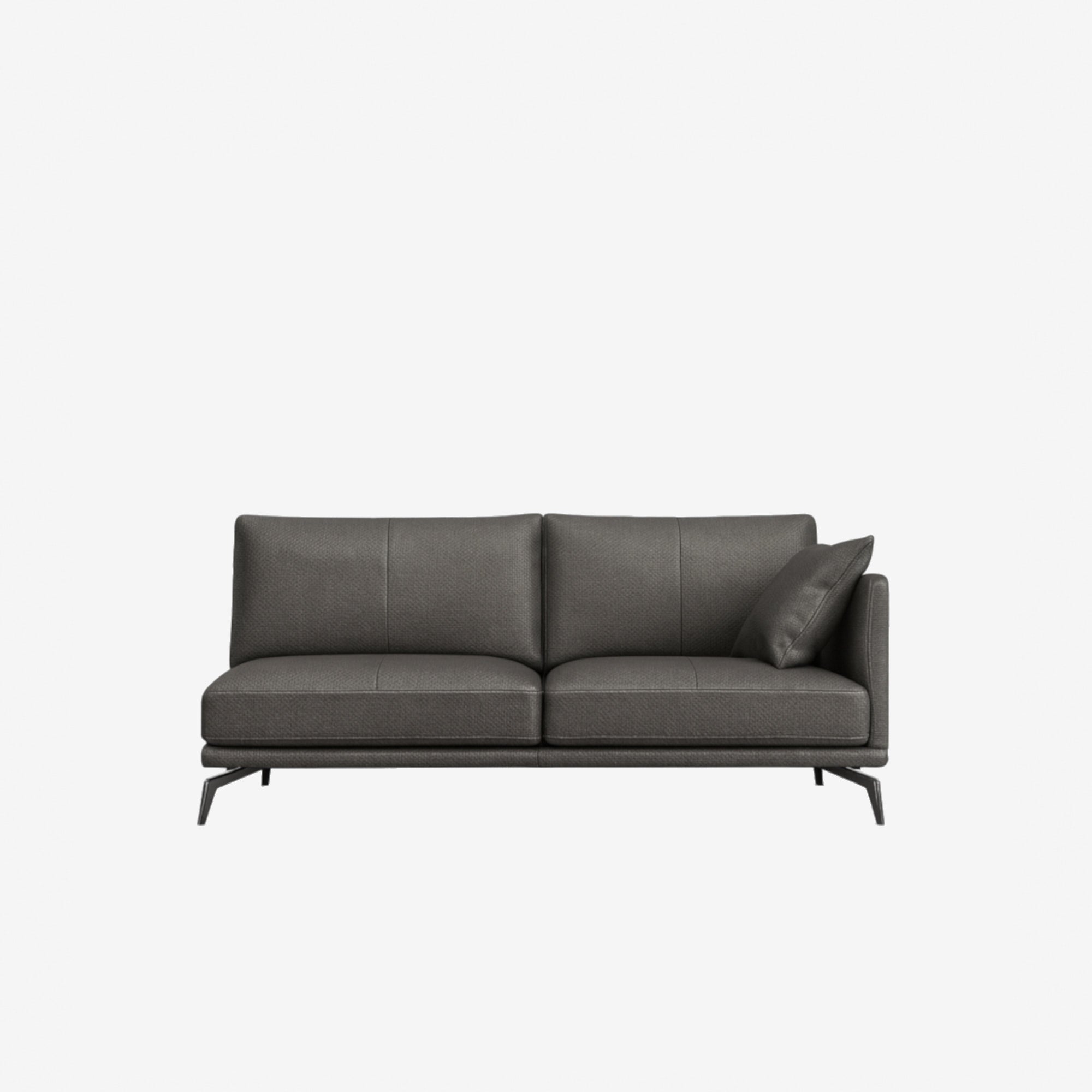 Portage Side Leather Sofa Left - Brianne Grey