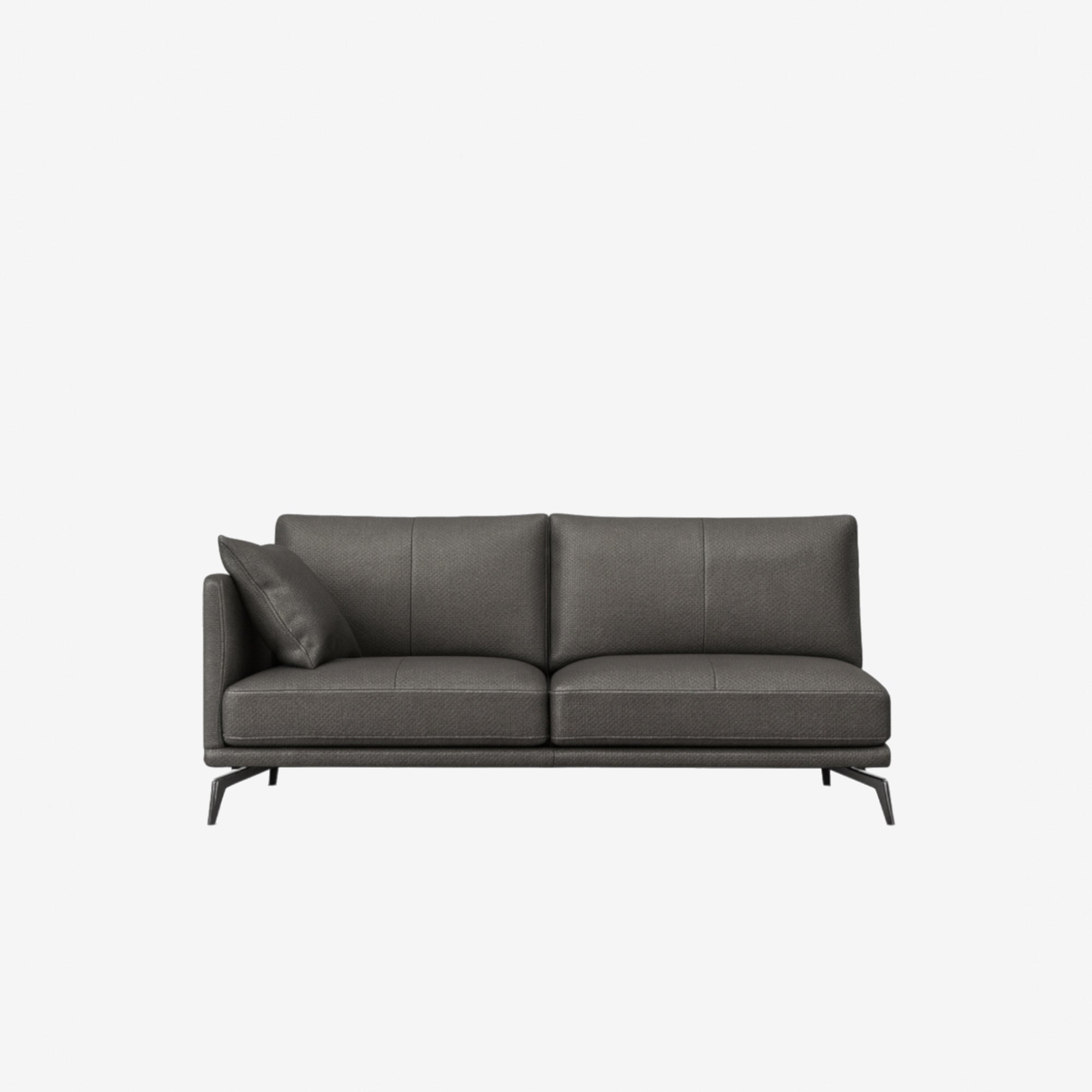 Portage Side Leather Sofa Right - Brianne Grey