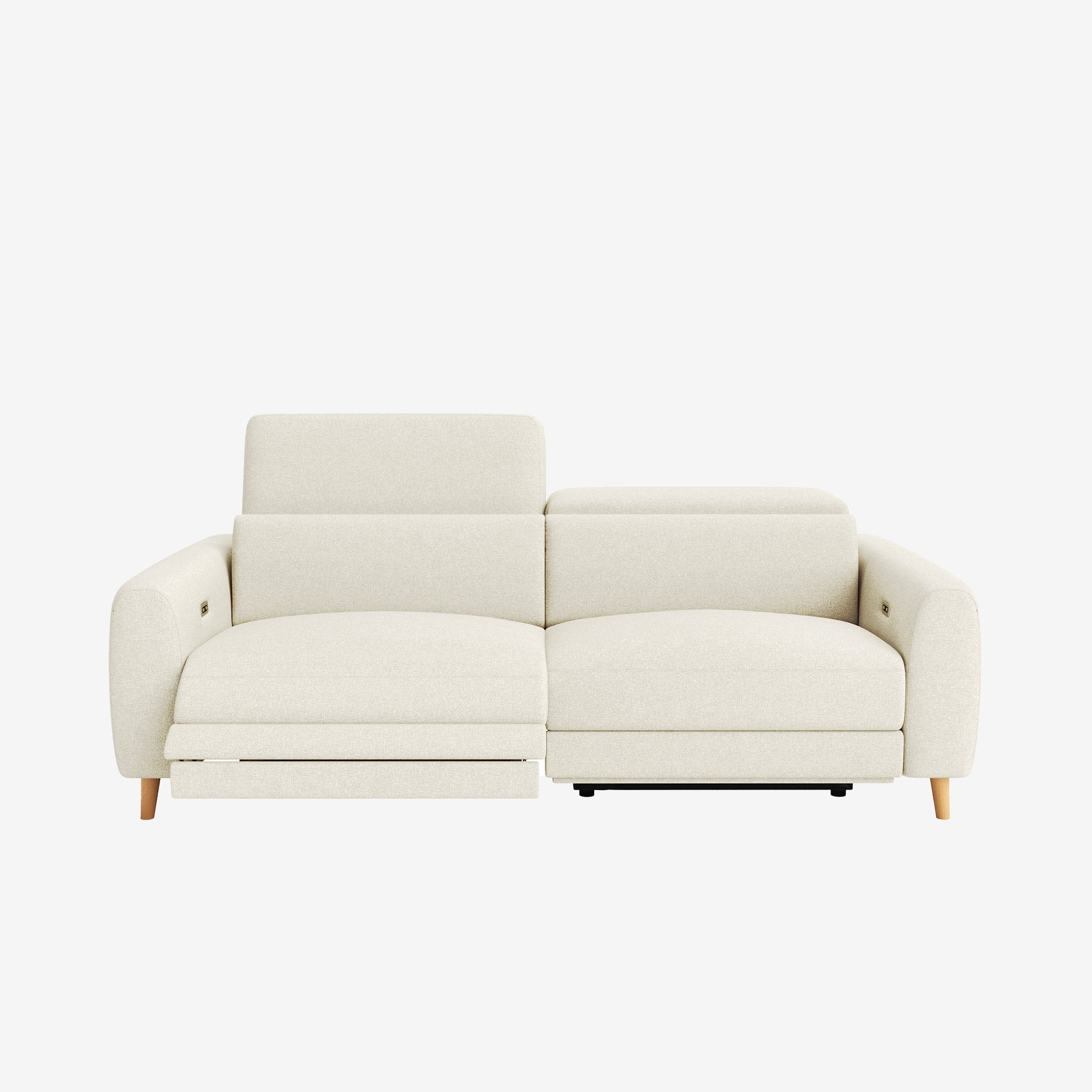Hampton 3 Seater Fabric Recliner Sofa White