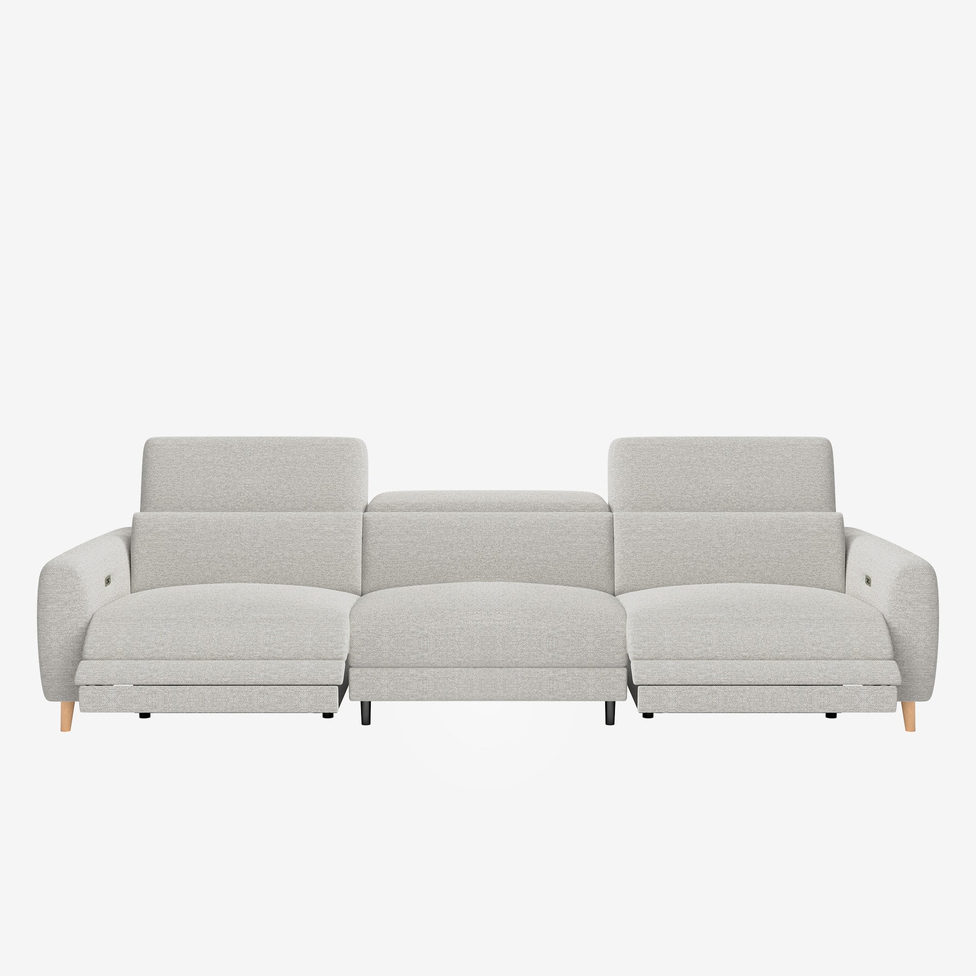 Hampton 4 Seater Fabric Recliner Sofa Grey